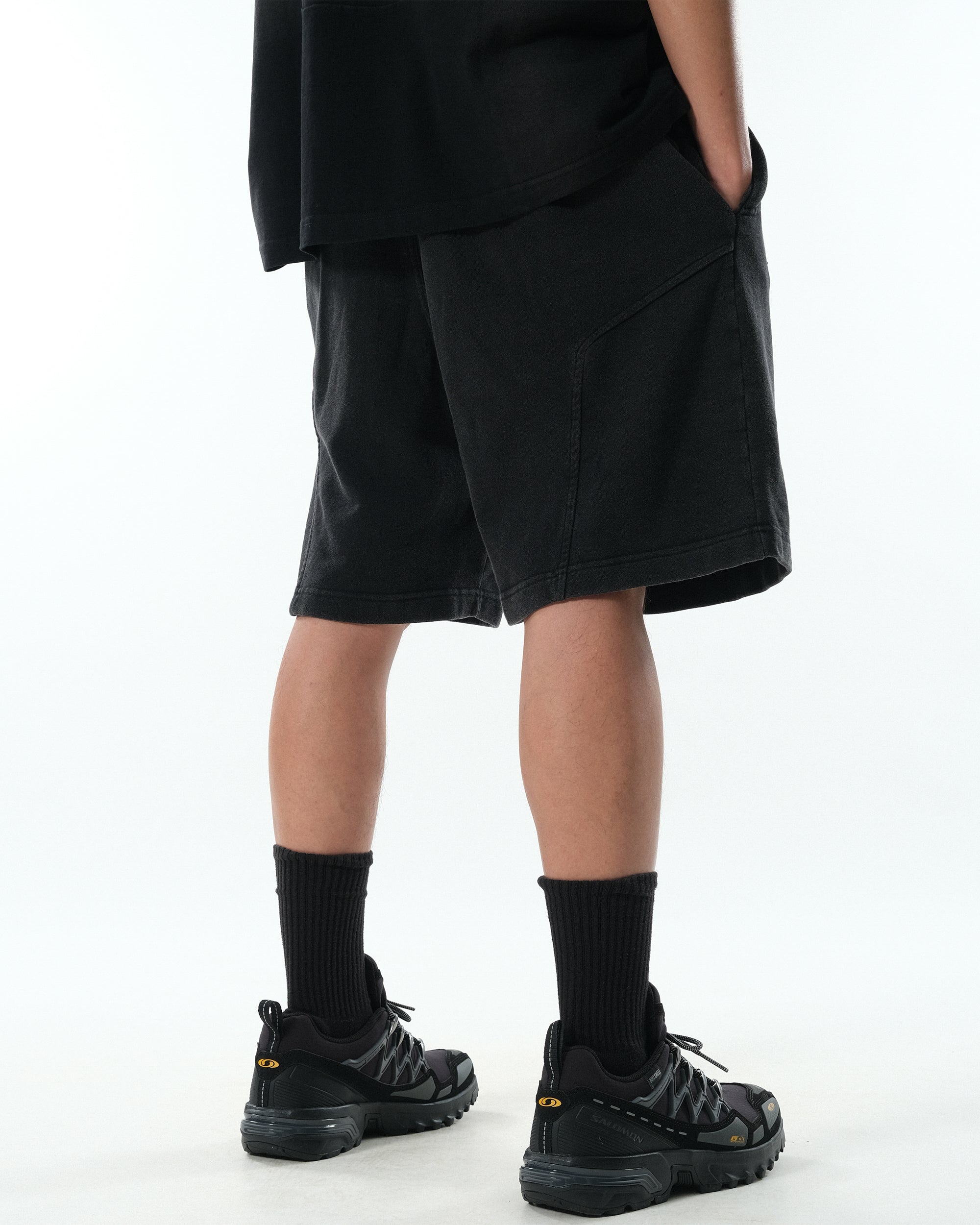 PR/ S25-PRS-02 Washed Shorts (Black)