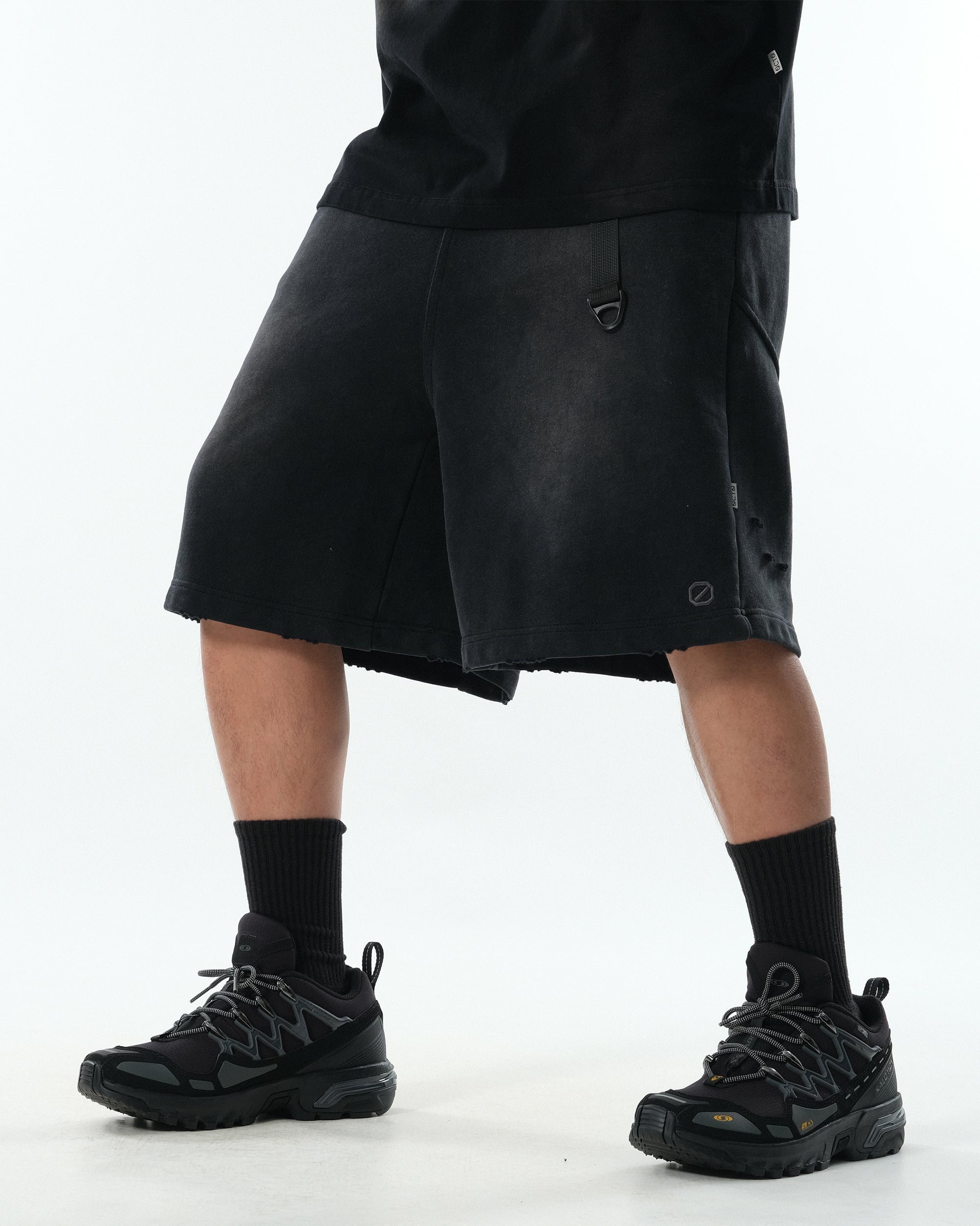 PR/ S25-PRS-02 Washed Shorts (Black)