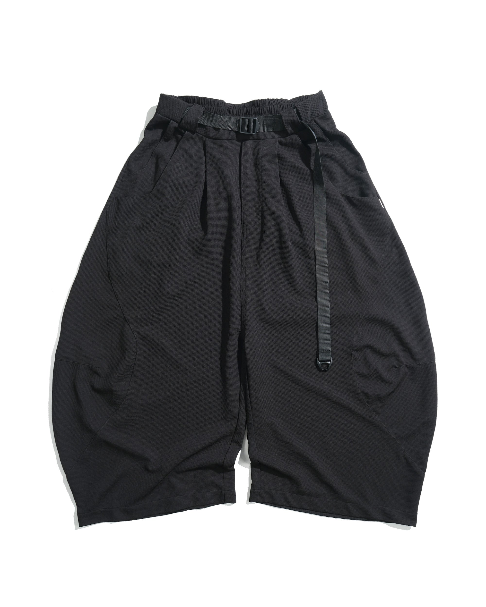 S26-PR-P2 / Light Grid Barrel Pants (Black)
