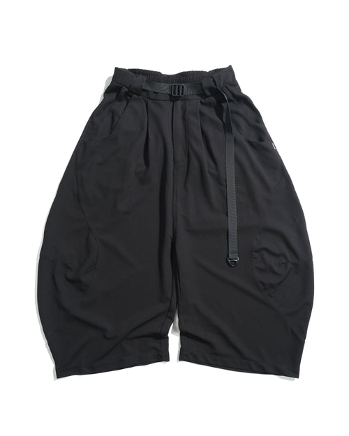 S26-PR-P2 / Light Grid Barrel Pants (Black)