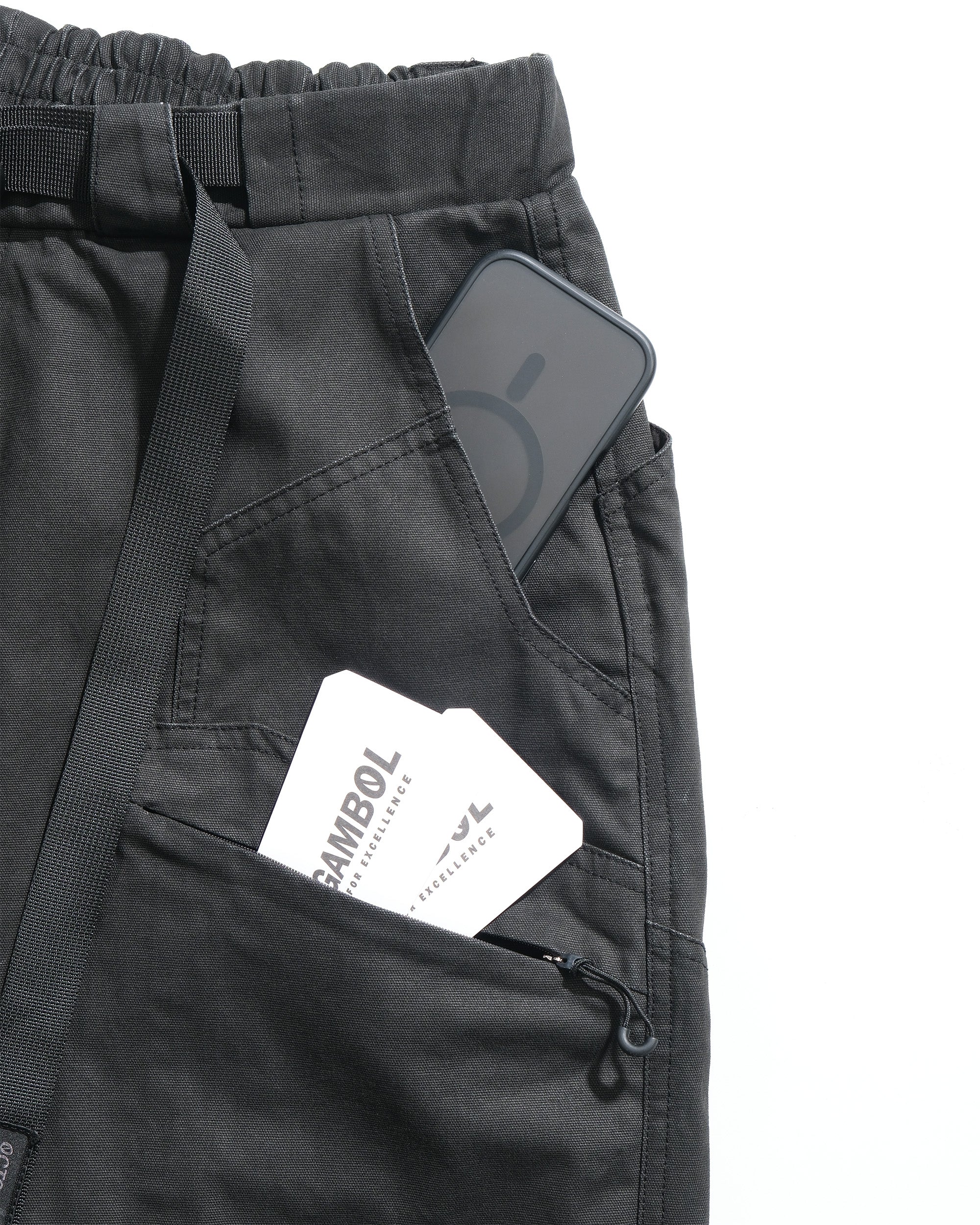 S26-PR-S1/ Light Twill Utility Shorts (Black)