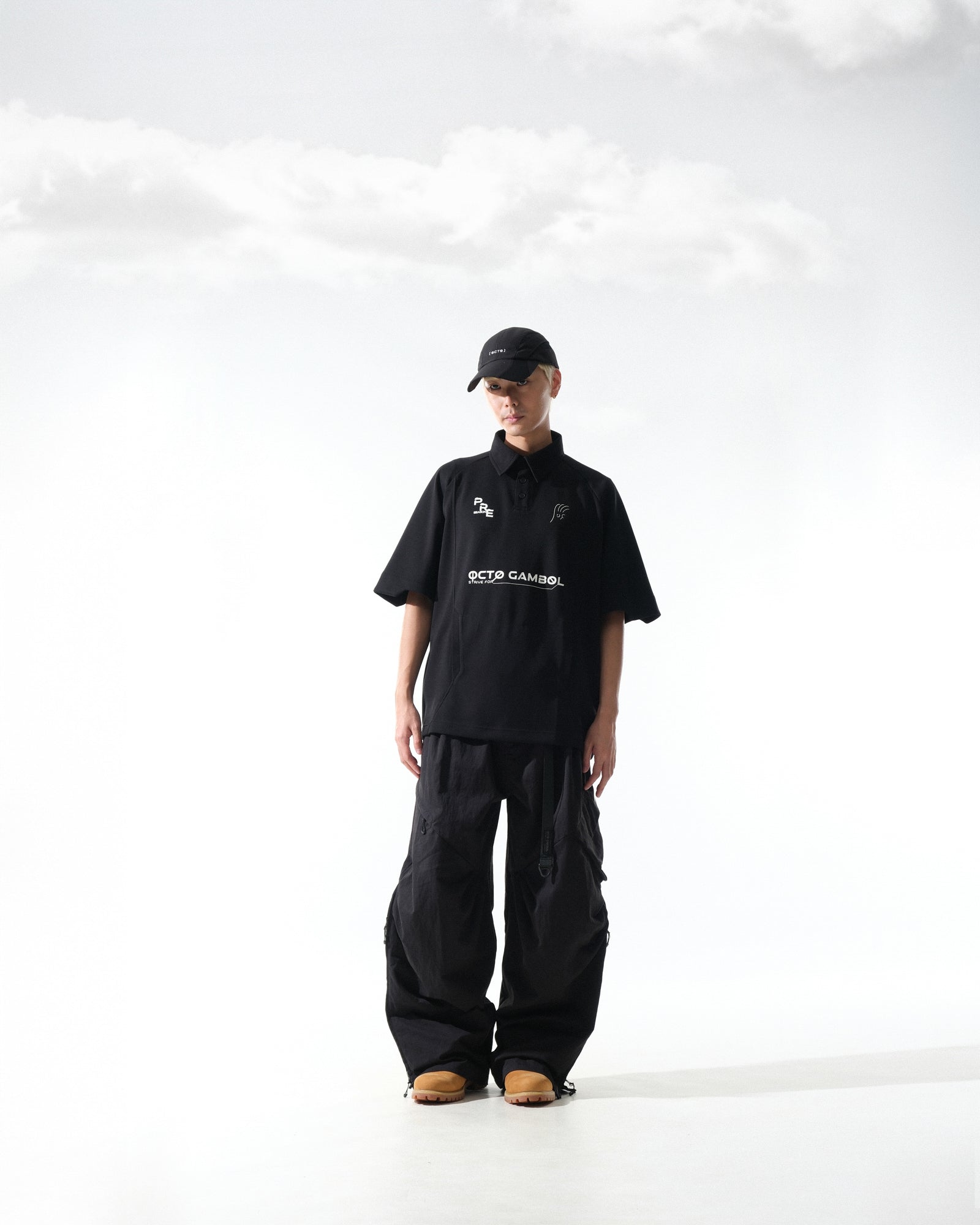 A25-PRE-T1 / Detachable Polo Shirt (Black)