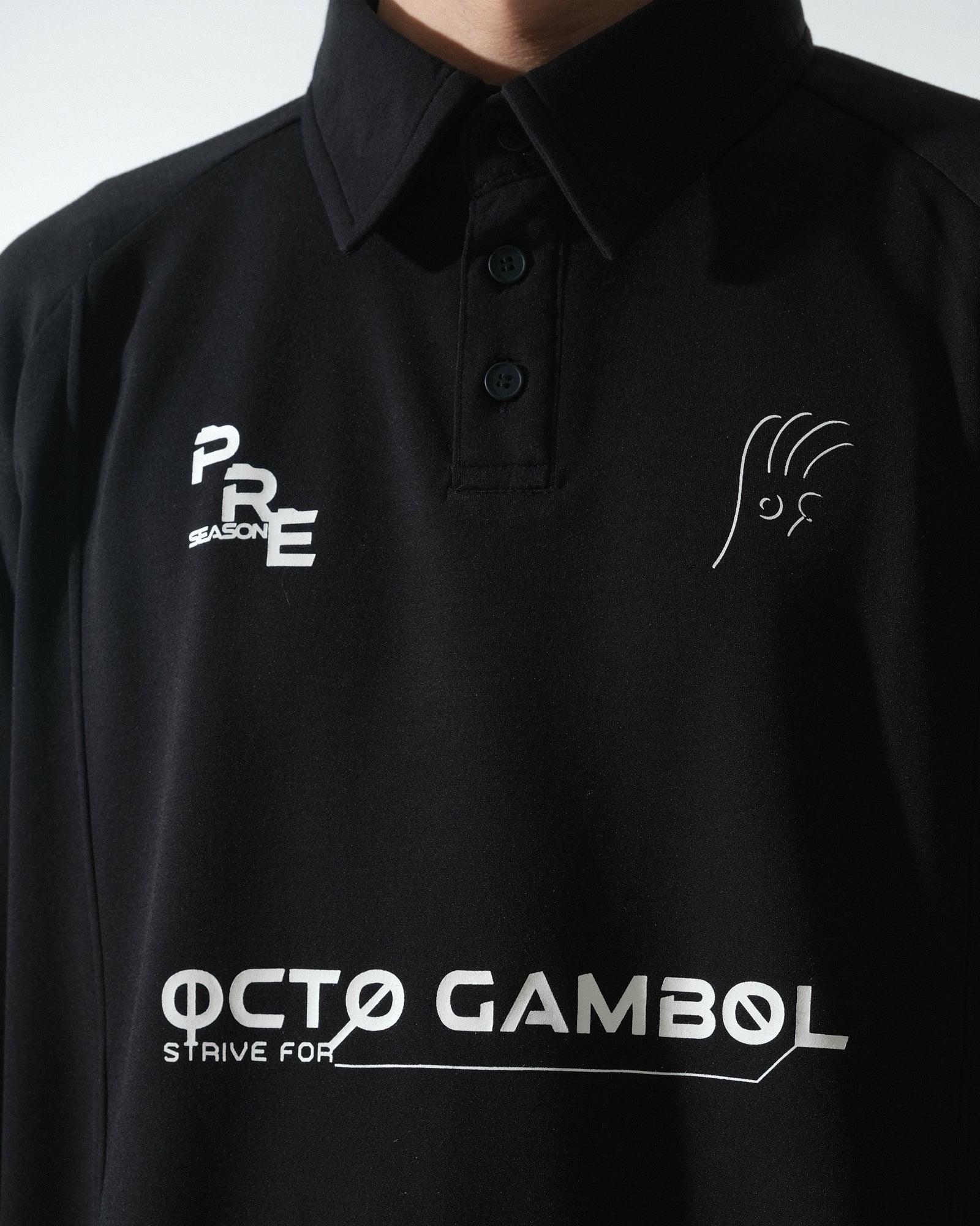 A25-PRE-T1 / Detachable Polo Shirt (Black)