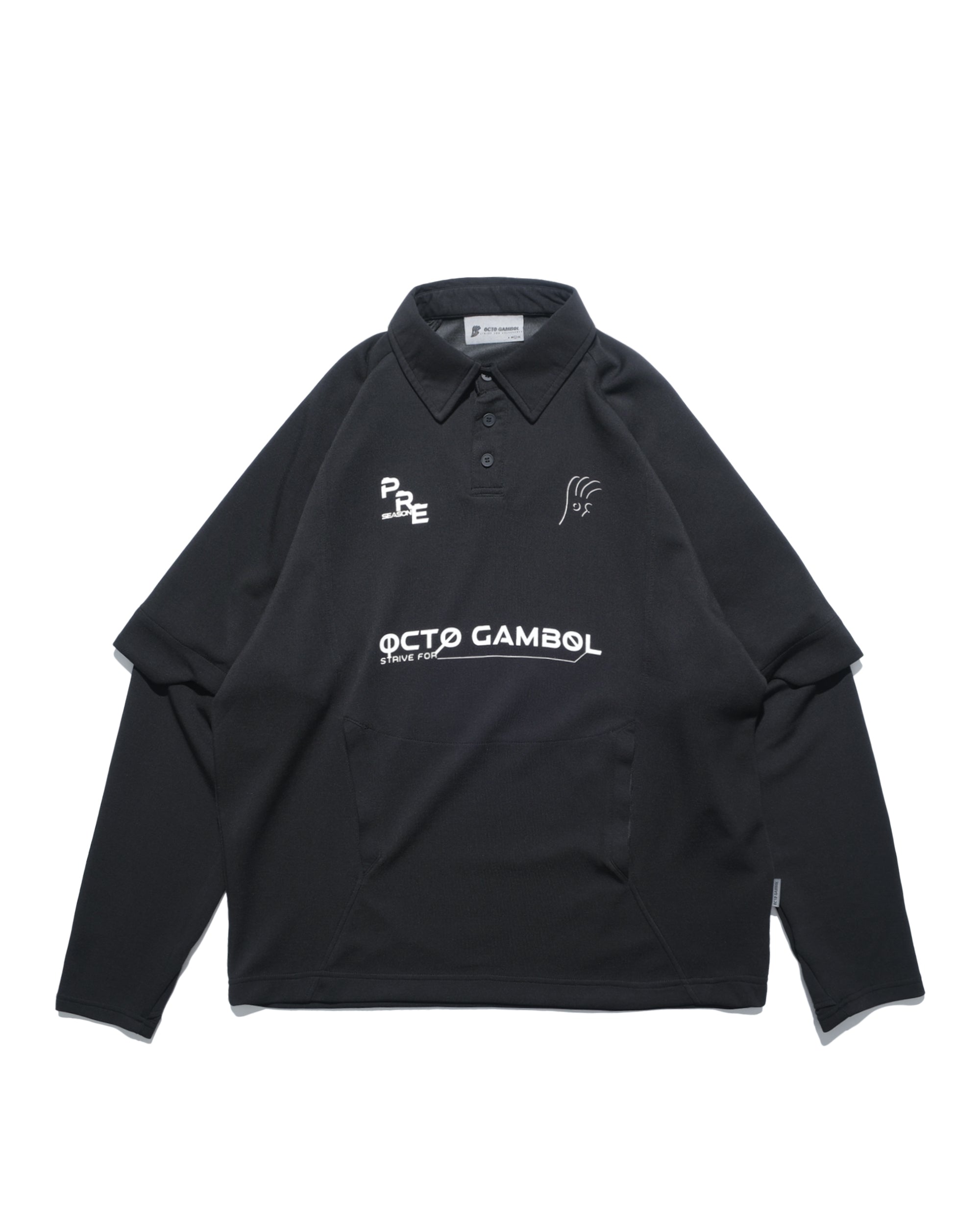 A25-PRE-T1 / Detachable Polo Shirt (Black)
