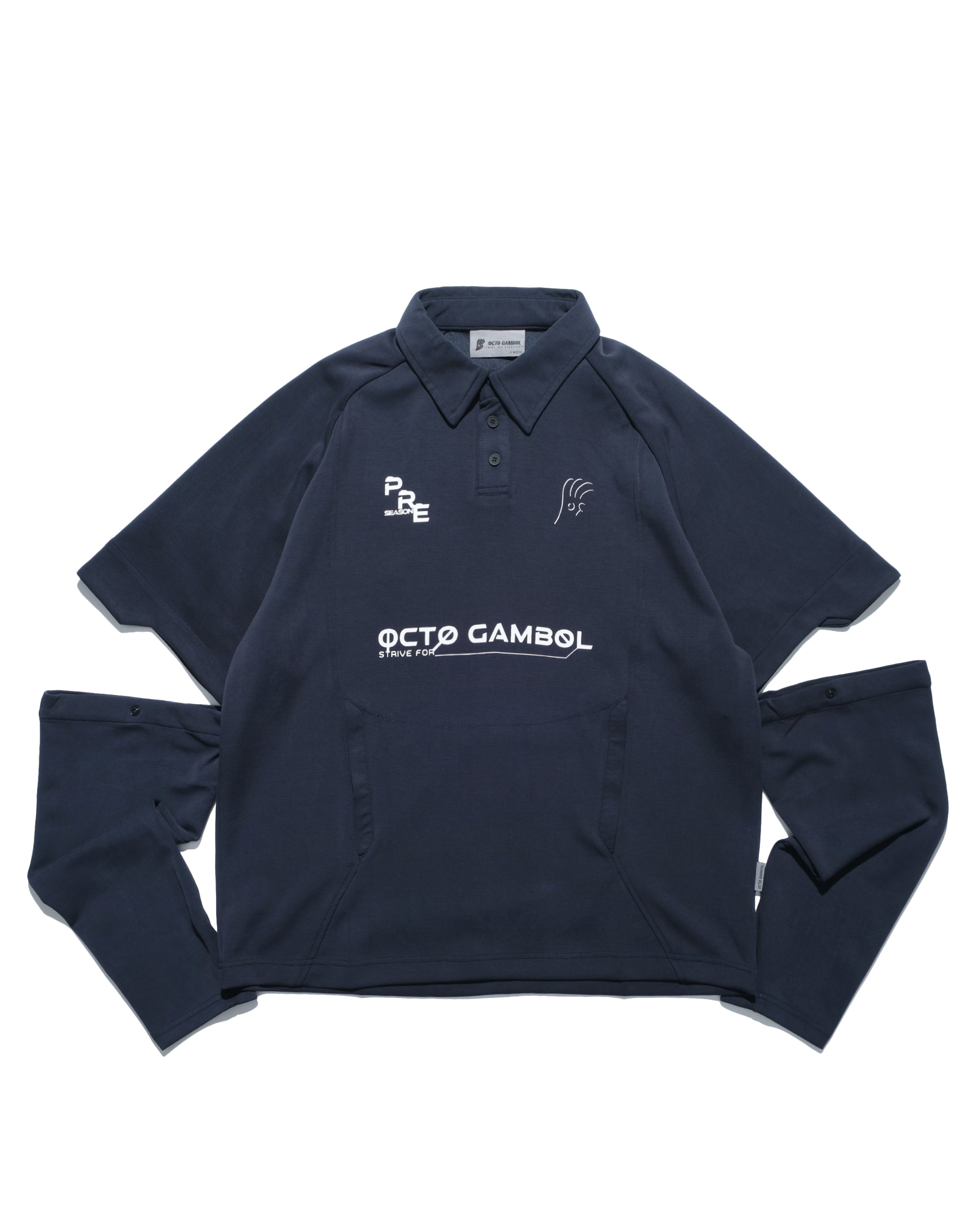 A25-PRE-T1 / Detachable Polo Shirt (Navy)