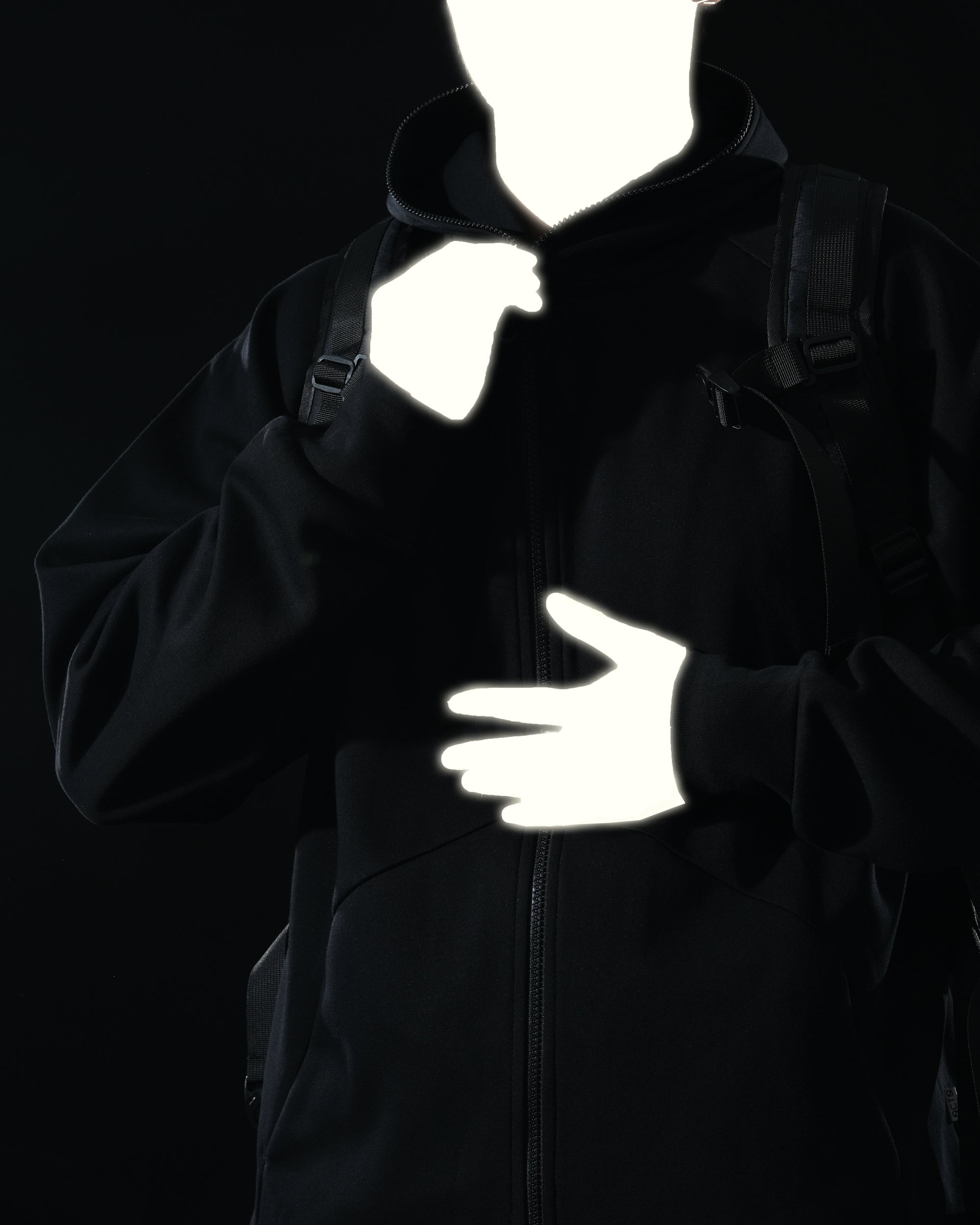 A25-PRH-01 Primary Reflect Zip-up(Black)