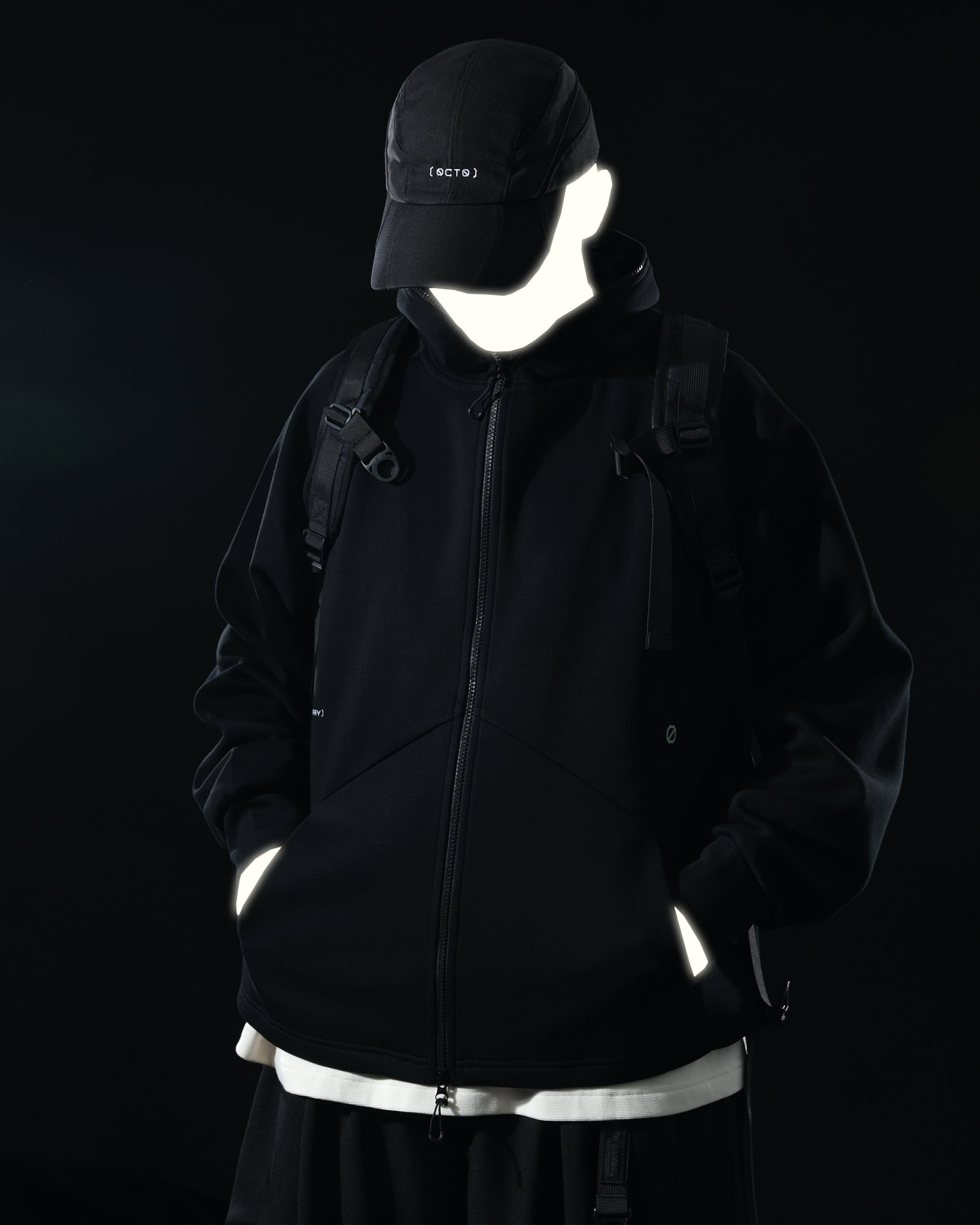 A25-PRH-01 Primary Reflect Zip-up(Black)