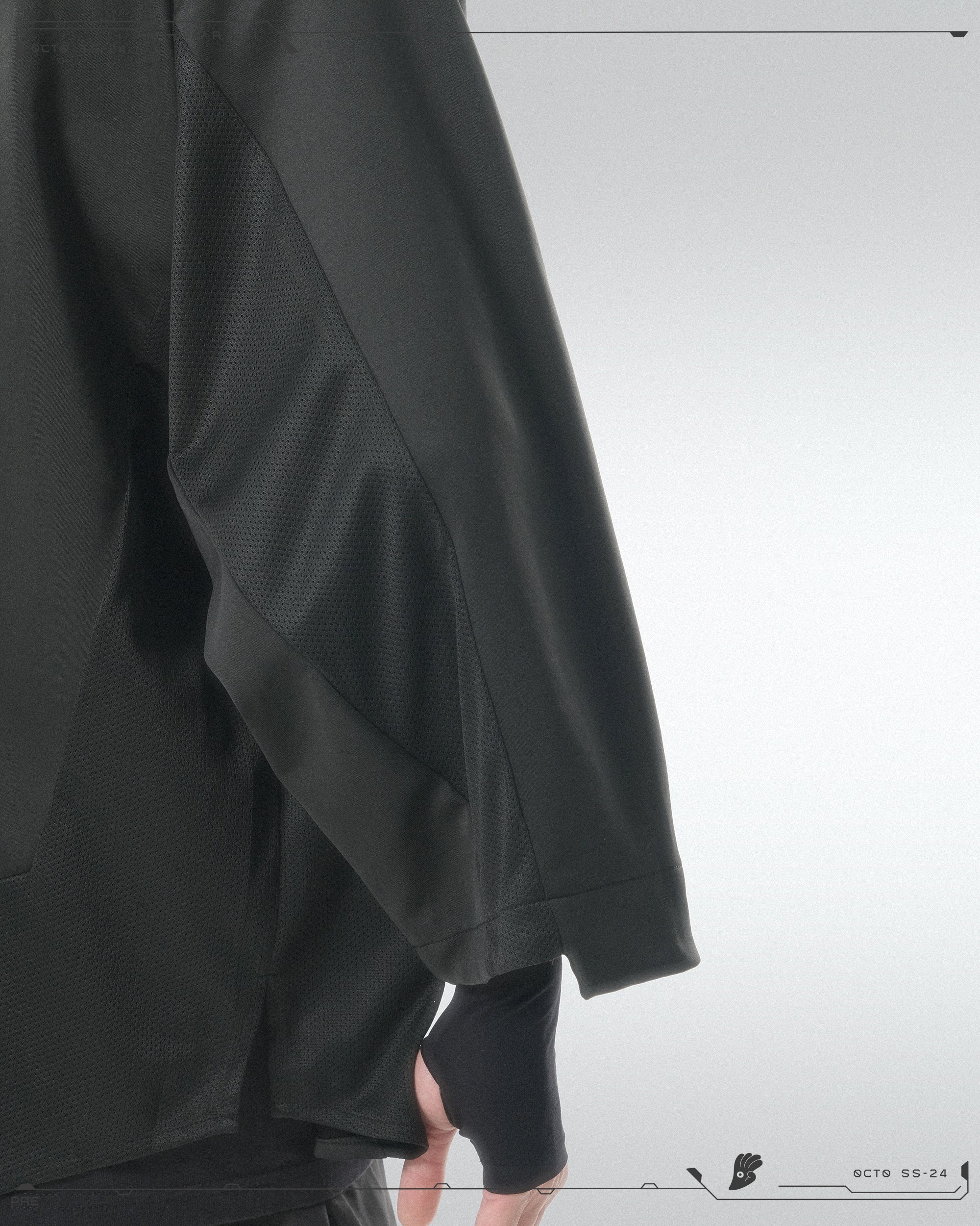 PRE - SEASON —S24 PS-01T-1   Sukkiri Open Chest T-shirt (Black)