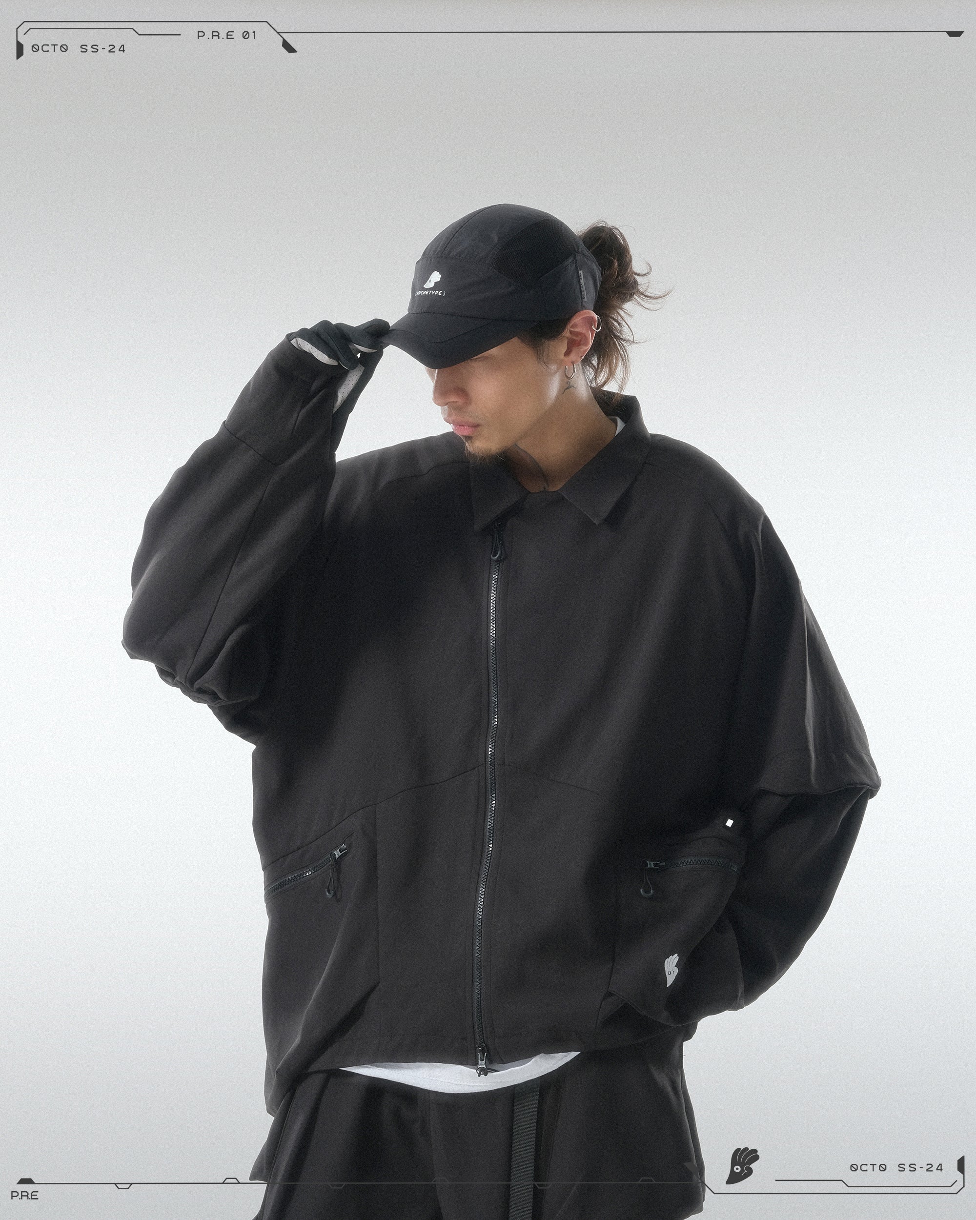PRE - SEASON  —S24 PS-01J Detachable Sleeves Blazer  (Black)
