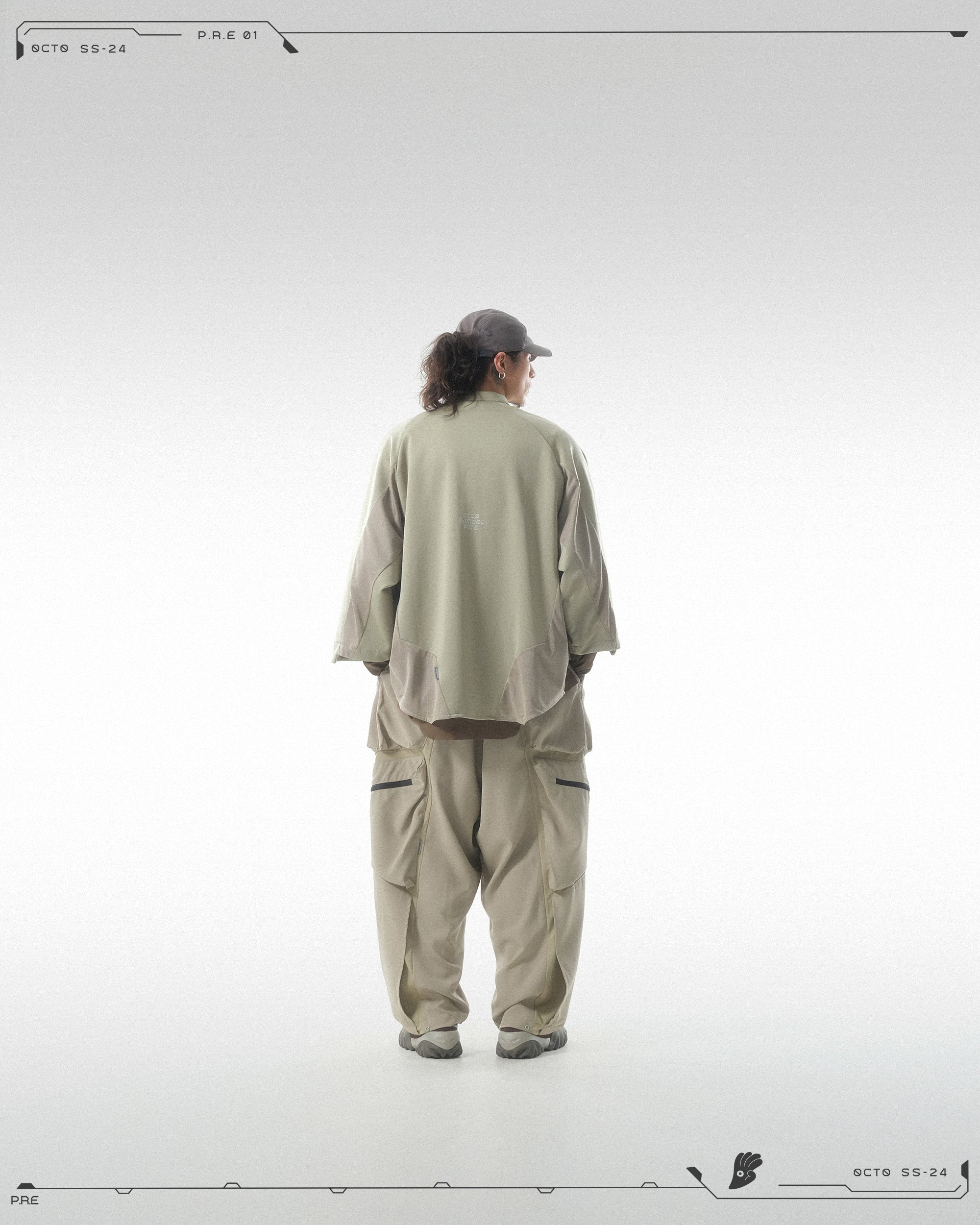 PRE - SEASON —S24 PS-01T-1   Sukkiri Open Chest T-shirt (Taupe Khaki)