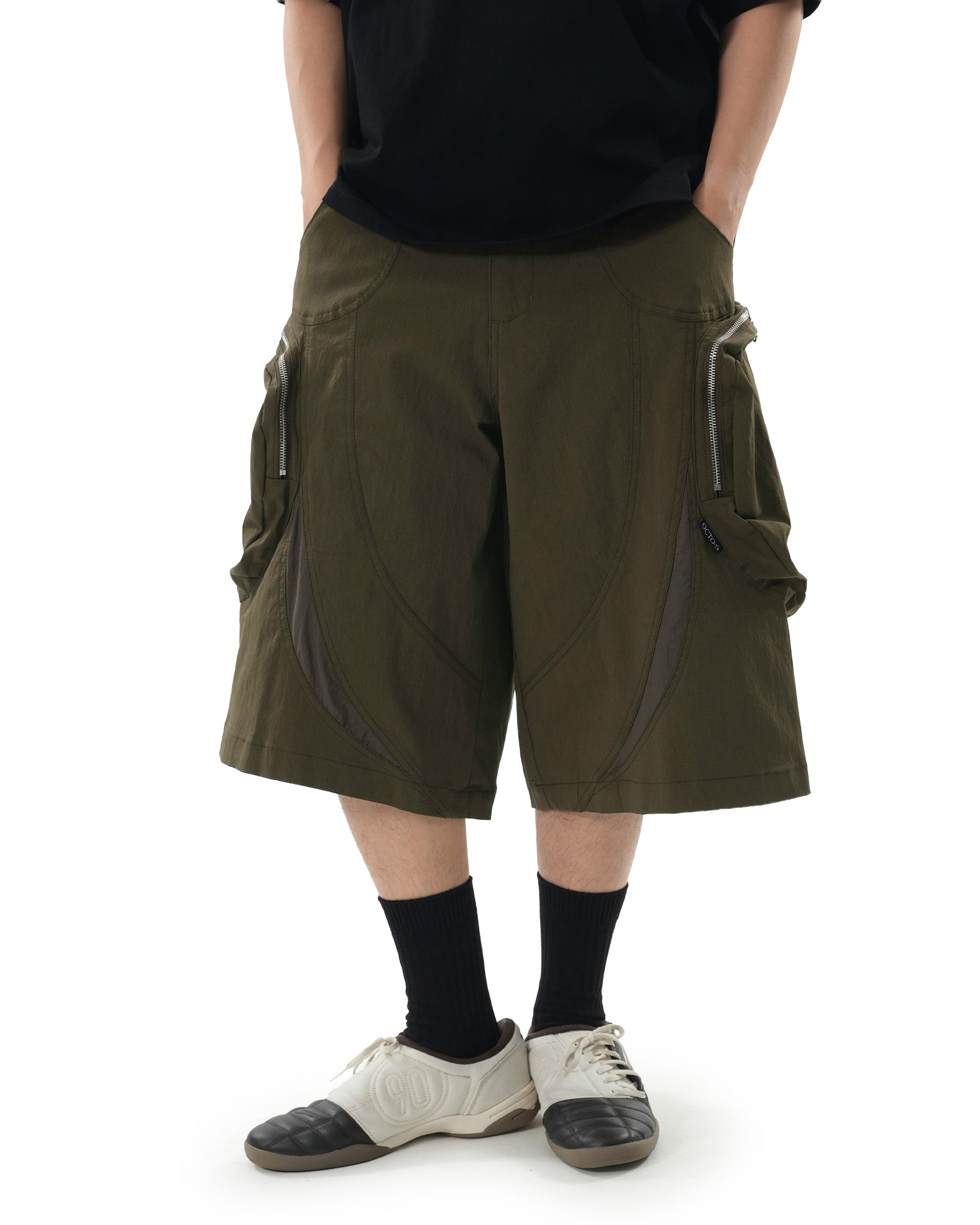 S26-SD2-S / Residual Curve Shorts (B-Olive)