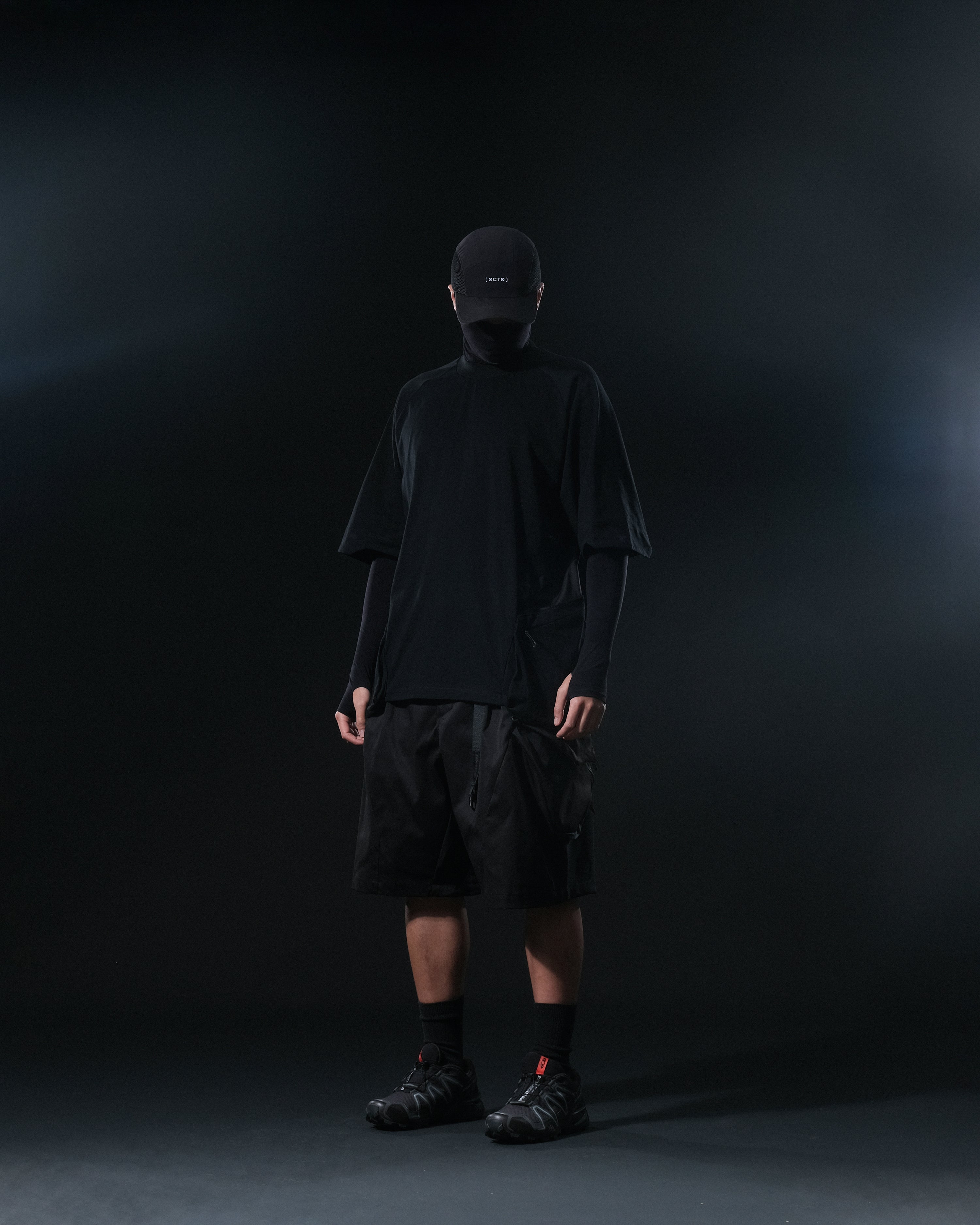 S1/ S25-T-01 Tornado patchwork T-shirt (Black)