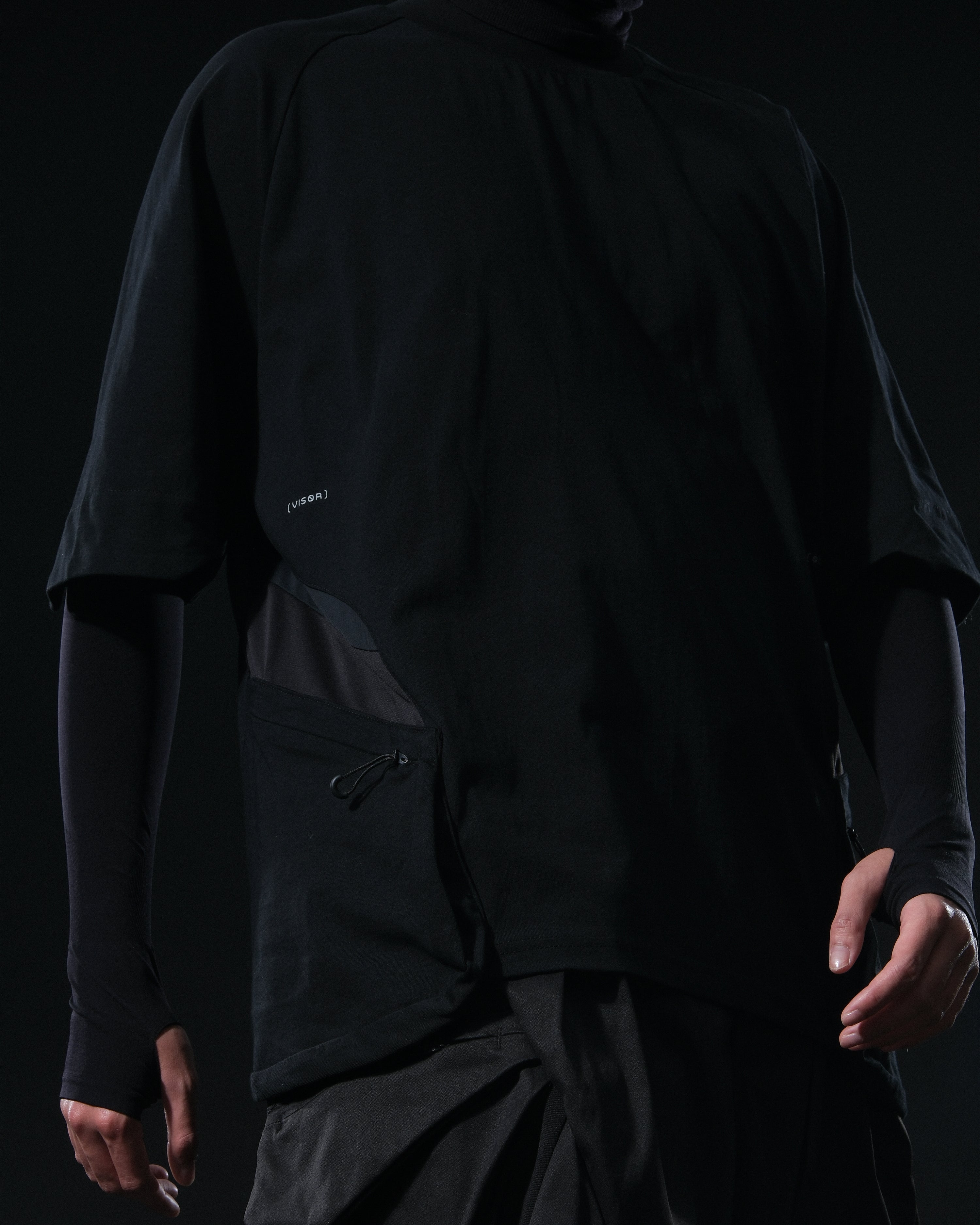 S1/ S25-T-01 Tornado patchwork T-shirt (Black)
