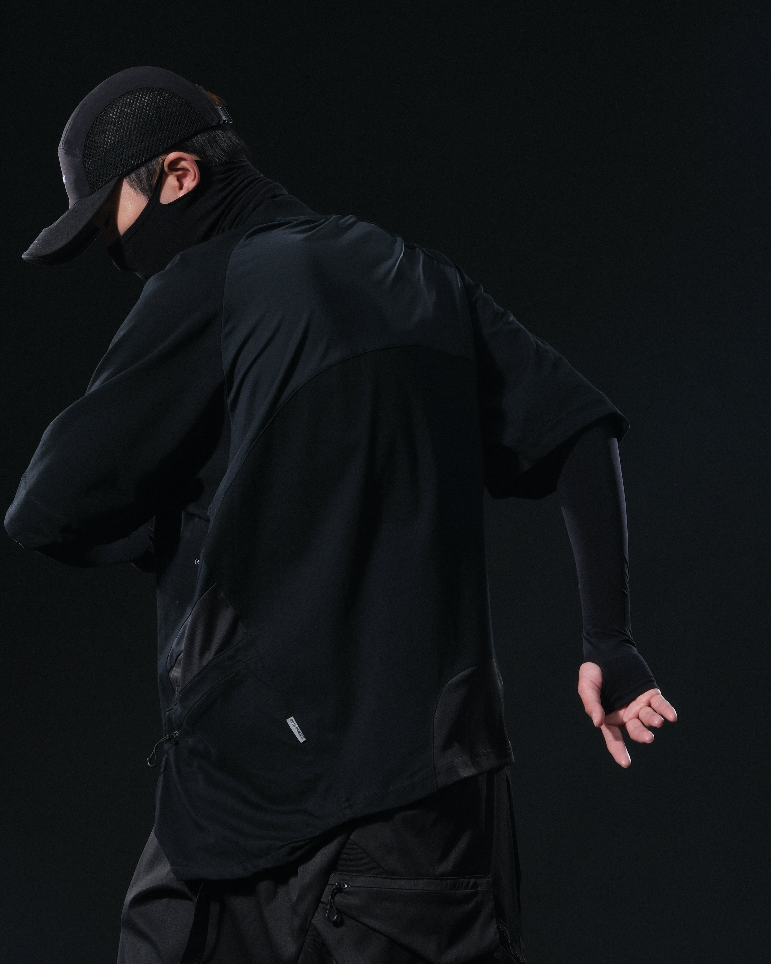 S1/ S25-T-01 Tornado patchwork T-shirt (Black)