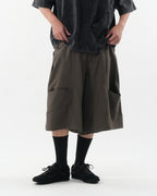 S26-SD1-S / Structured Wide Shorts (Brown)