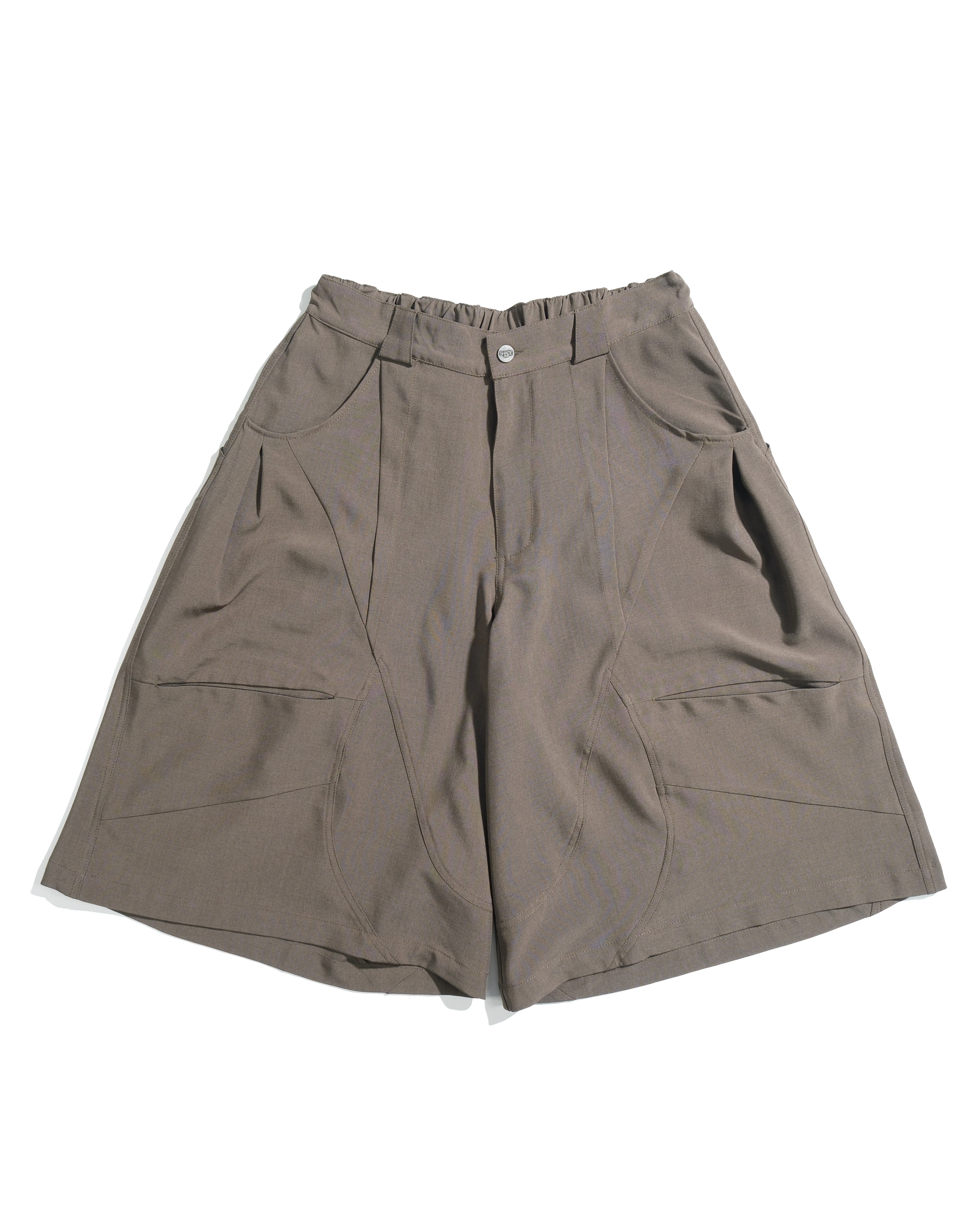S26-SD1-S / Structured Wide Shorts (Brown)