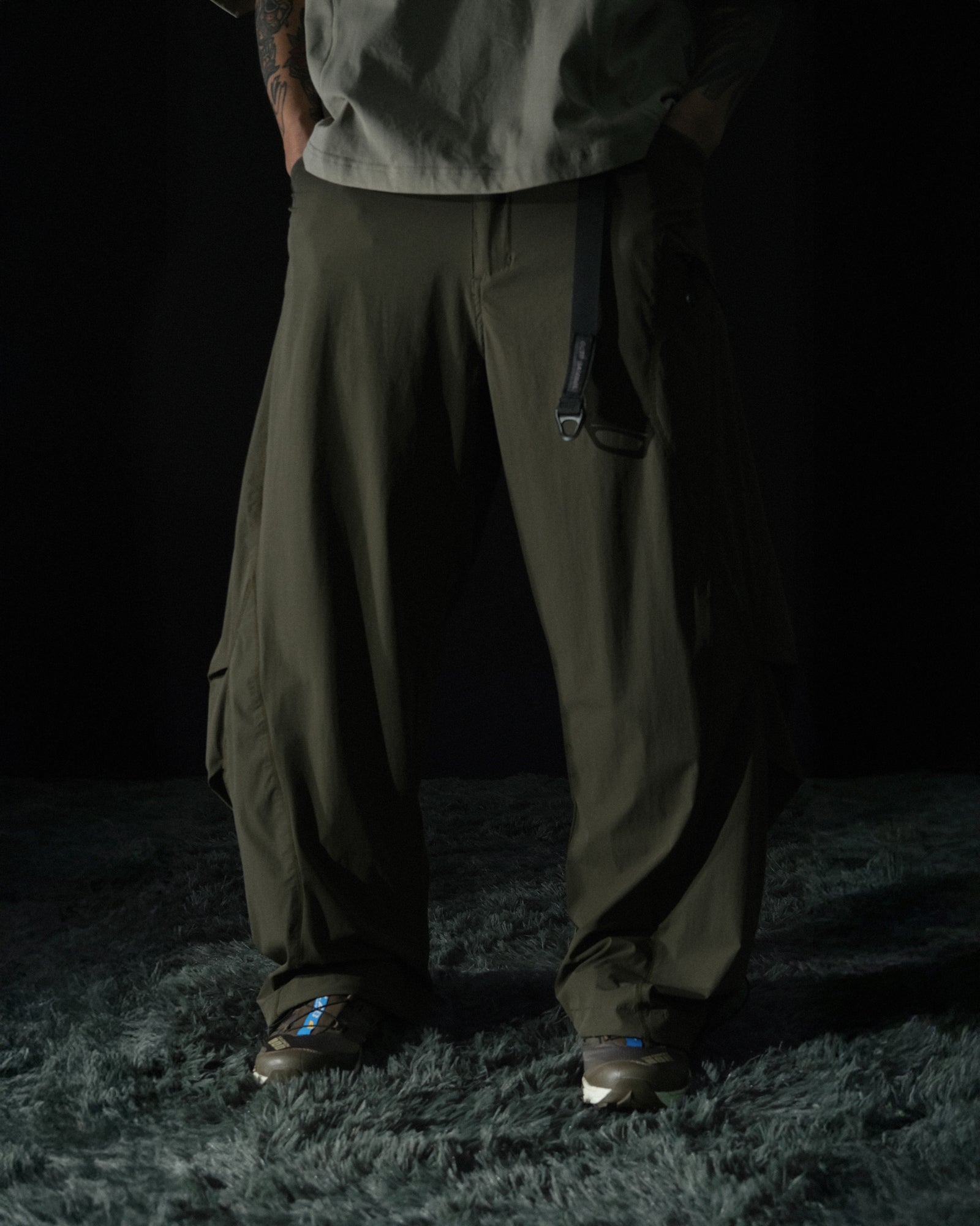 S2/ S25-P-02 Vertical Pants (Pewter Green)