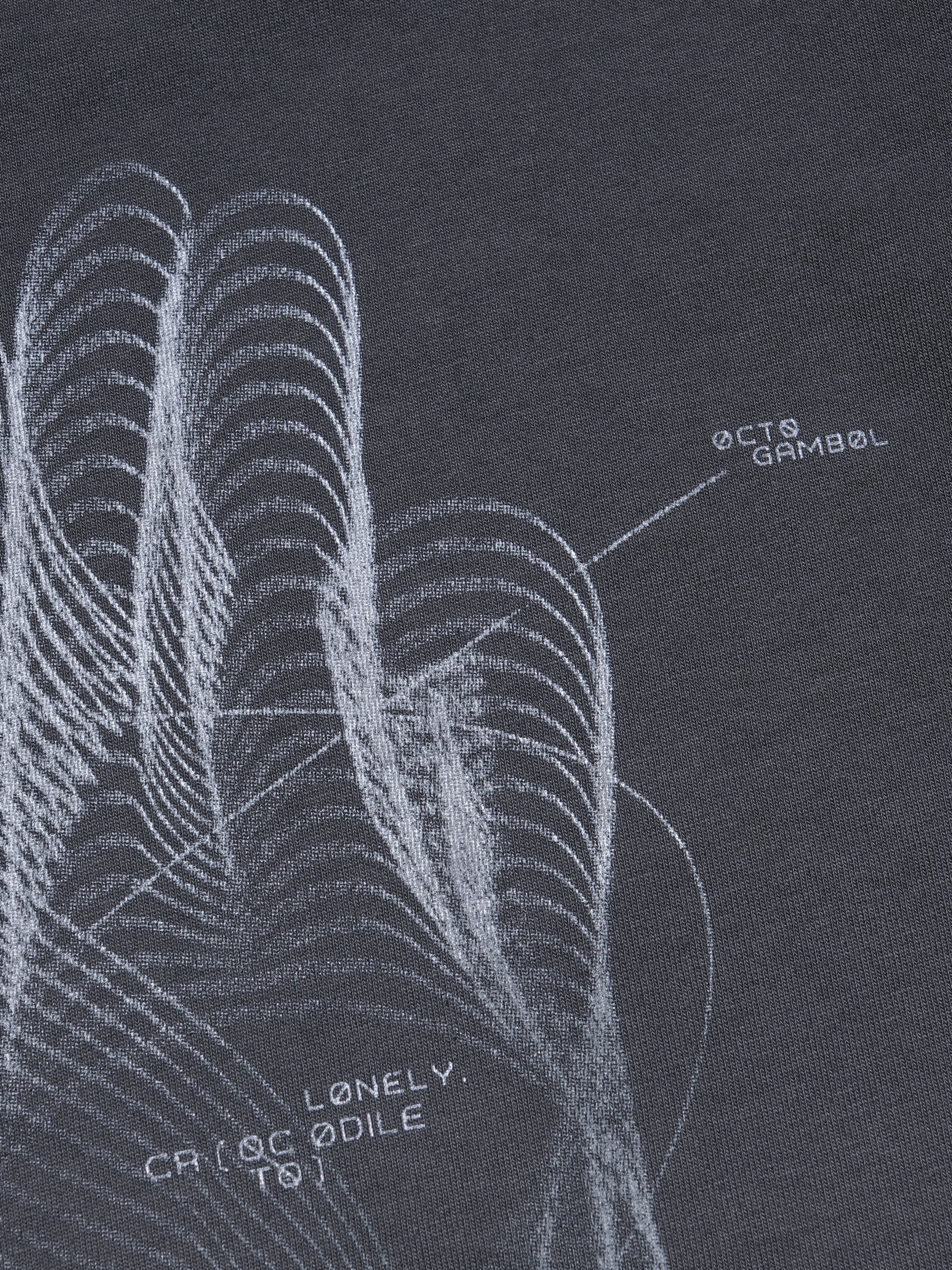 S25-OL-T Octo x Lonely.crocodile Silent Motion Graphic Tee (Black)