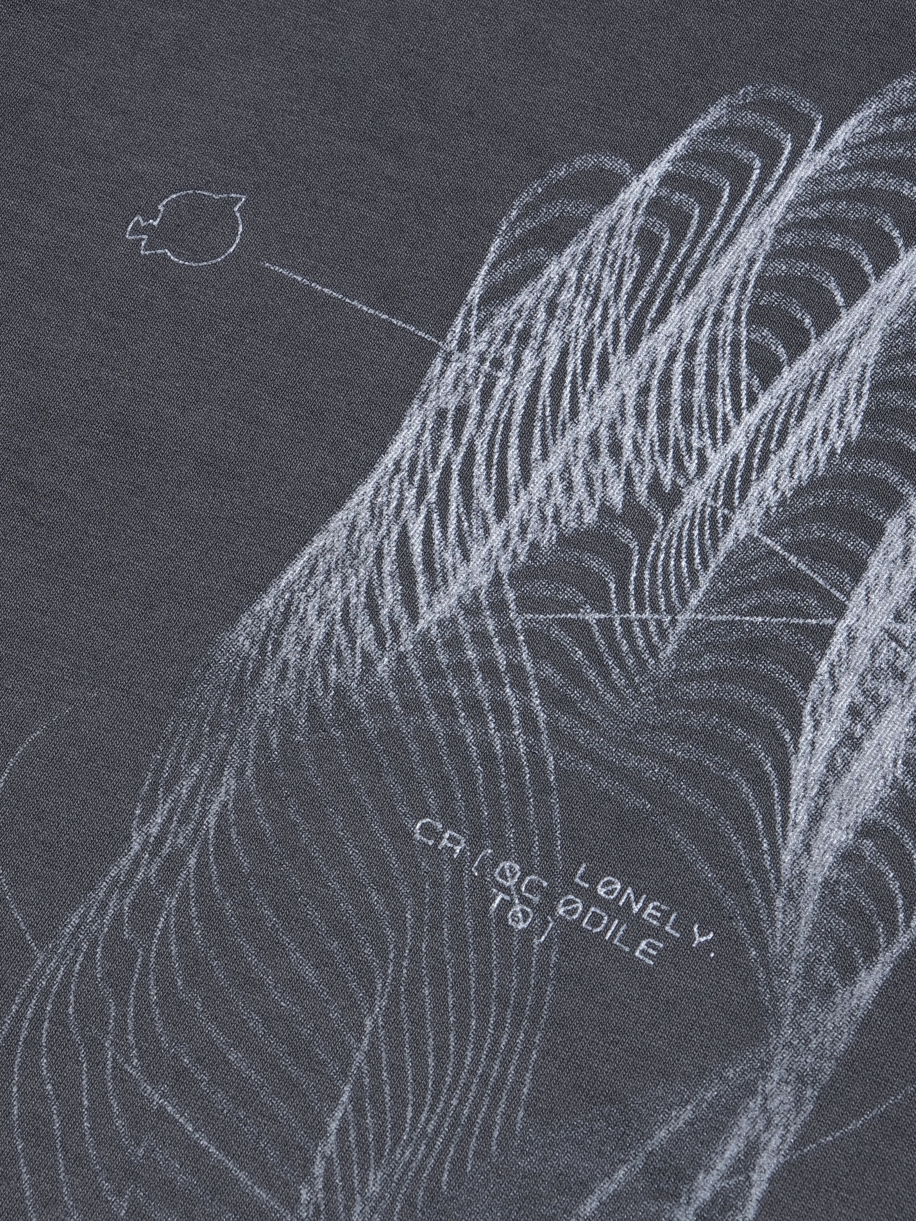 S25-OL-T Octo x Lonely.crocodile Silent Motion Graphic Tee (Black)