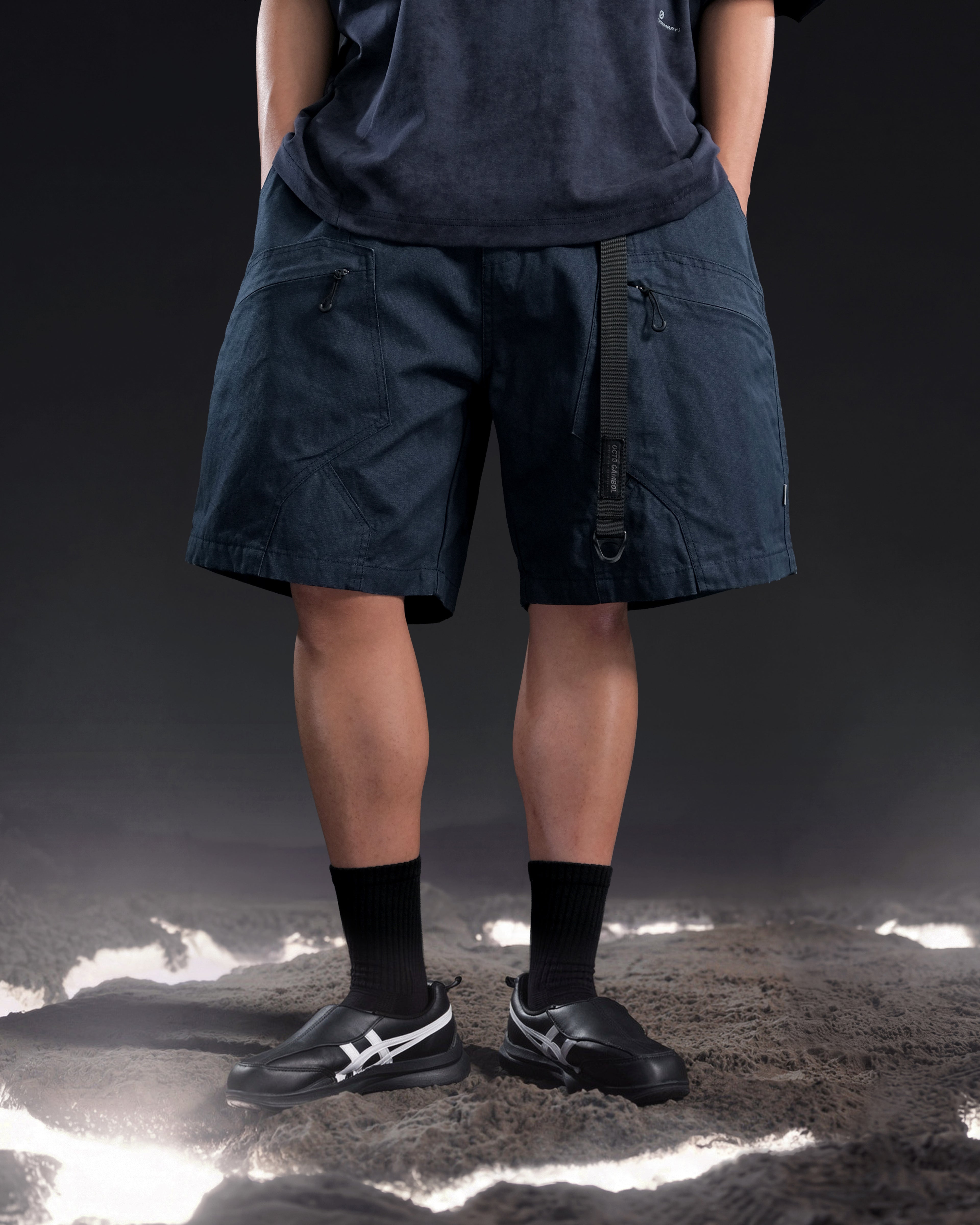 S26-PR-S1/ Light Twill Utility Shorts (Navy)
