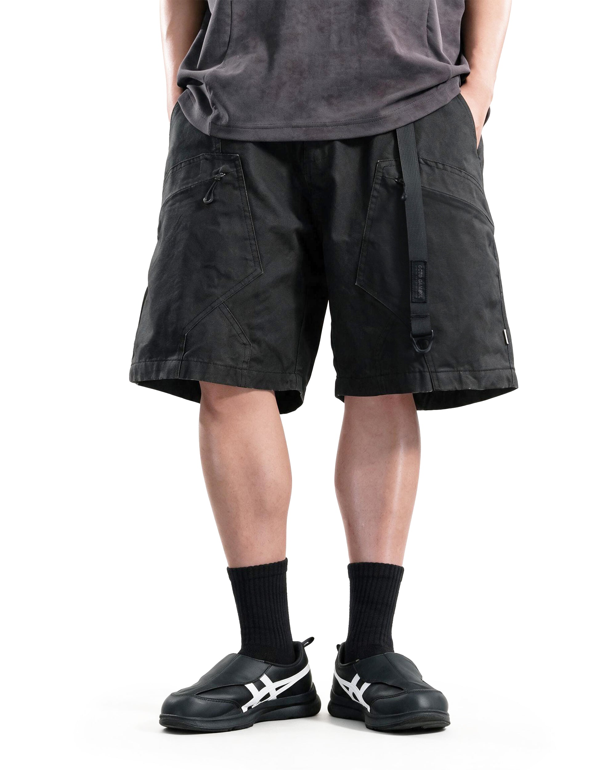 S26-PR-S1/ Light Twill Utility Shorts (Black)