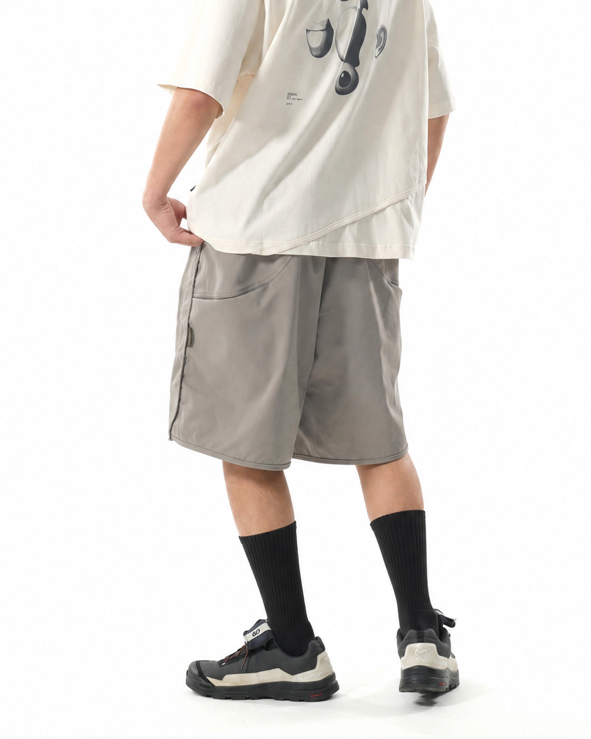 S26-C1-S / Discrete Signal Shorts (Khaki-Grey)