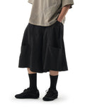 S26-SD1-S / Structured Wide Shorts (Black)