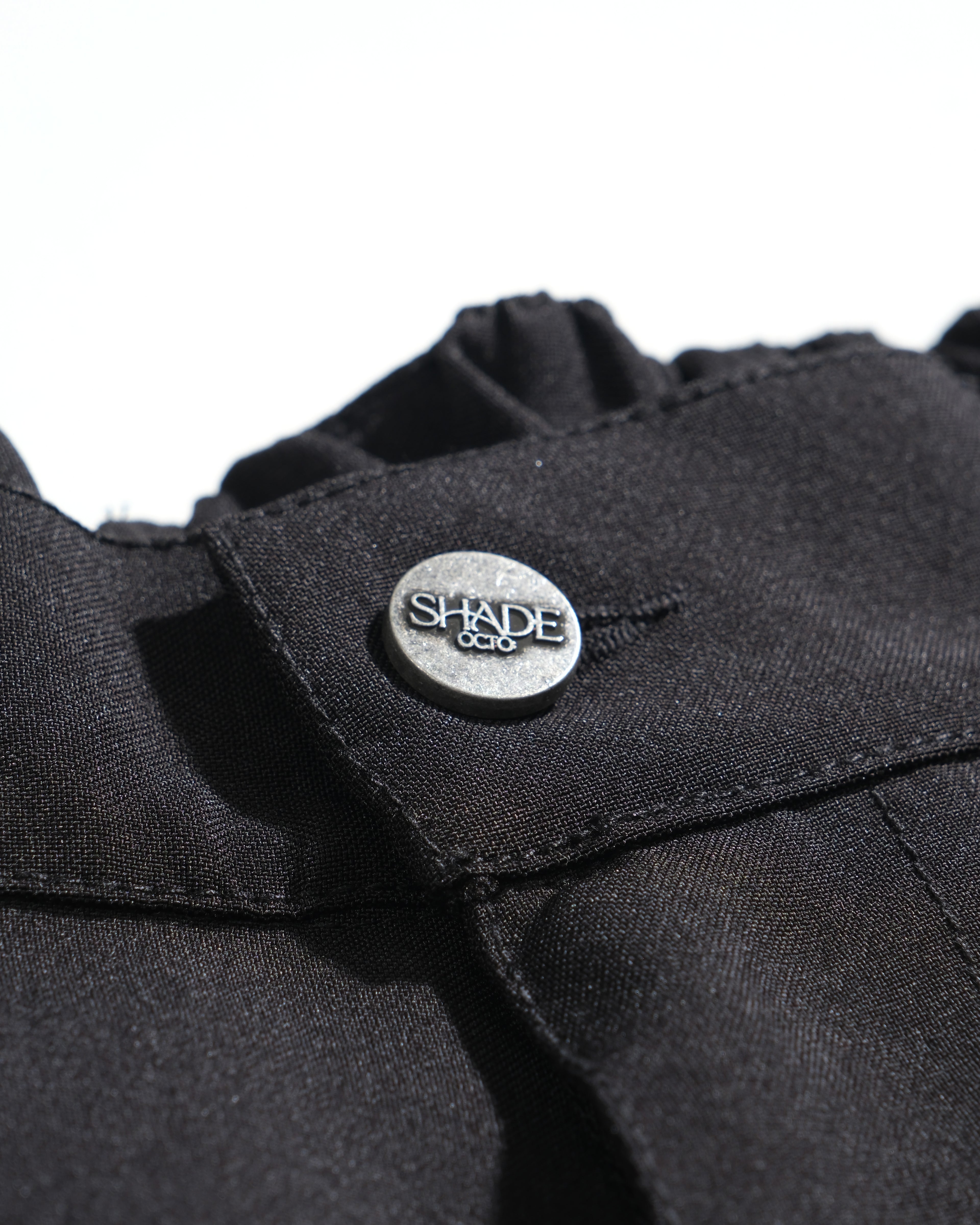 S26-SD1-S / Structured Wide Shorts (Black)
