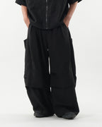 S26-SD1-P / Layered Wide Pants (Black)