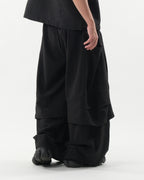 S26-SD1-P / Layered Wide Pants (Black)