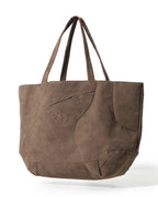 A26-SD1-B  / Curved Panel Tote Bag (Brown)