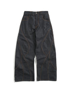 S26-SD3-P / Race Line Denim Pants (N-Black)