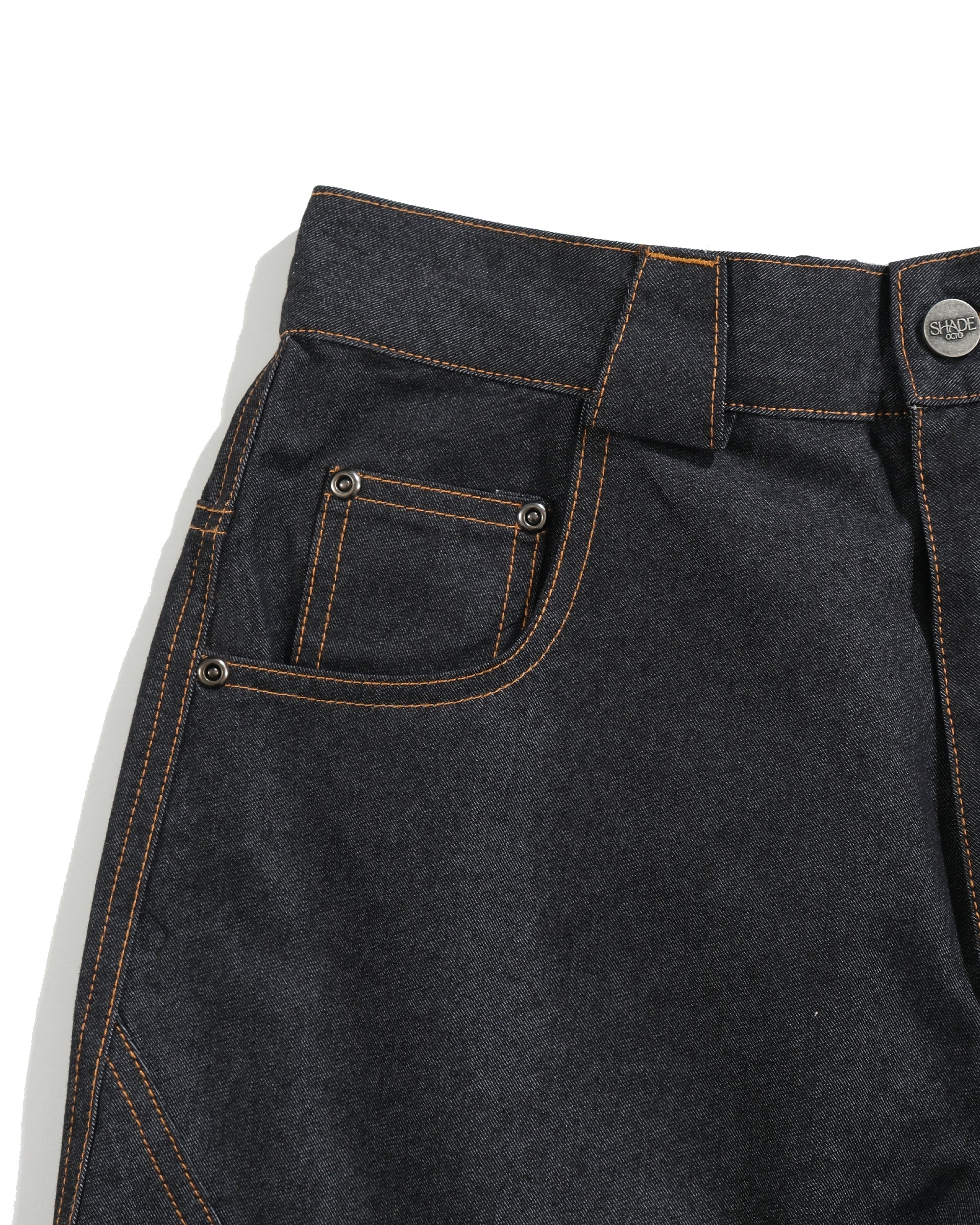 S26-SD3-P / Race Line Denim Pants (N-Black)