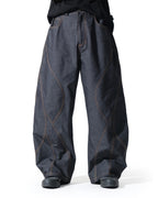 S26-SD3-P / Race Line Denim Pants (N-Black)