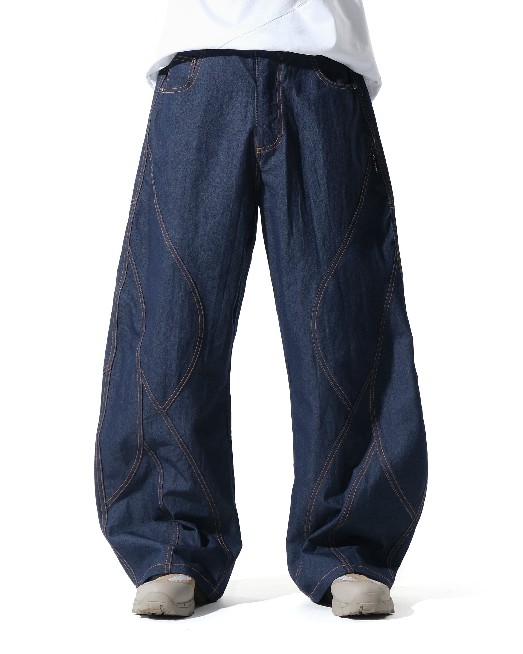 S26-SD3-P / Race Line Denim Pants (Navy)
