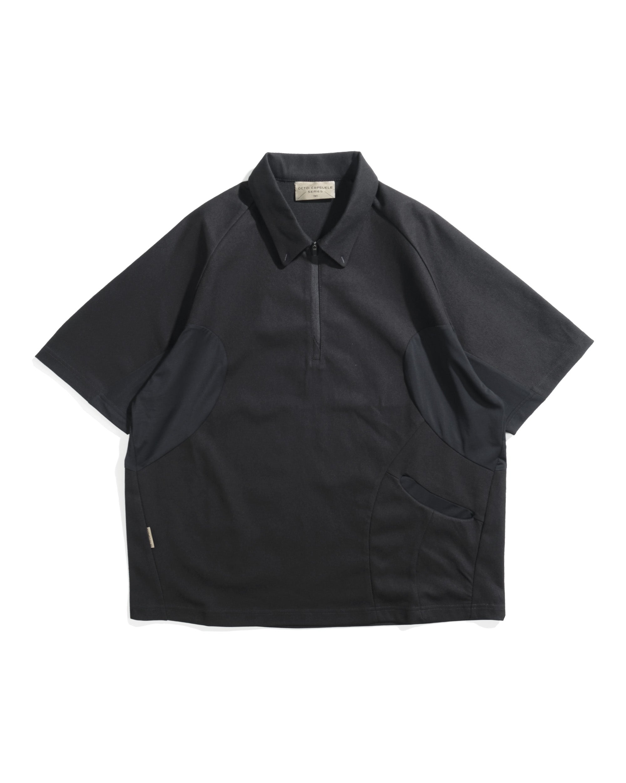S26-C1-T2 / Discrete Signal Zip Polo (Black)