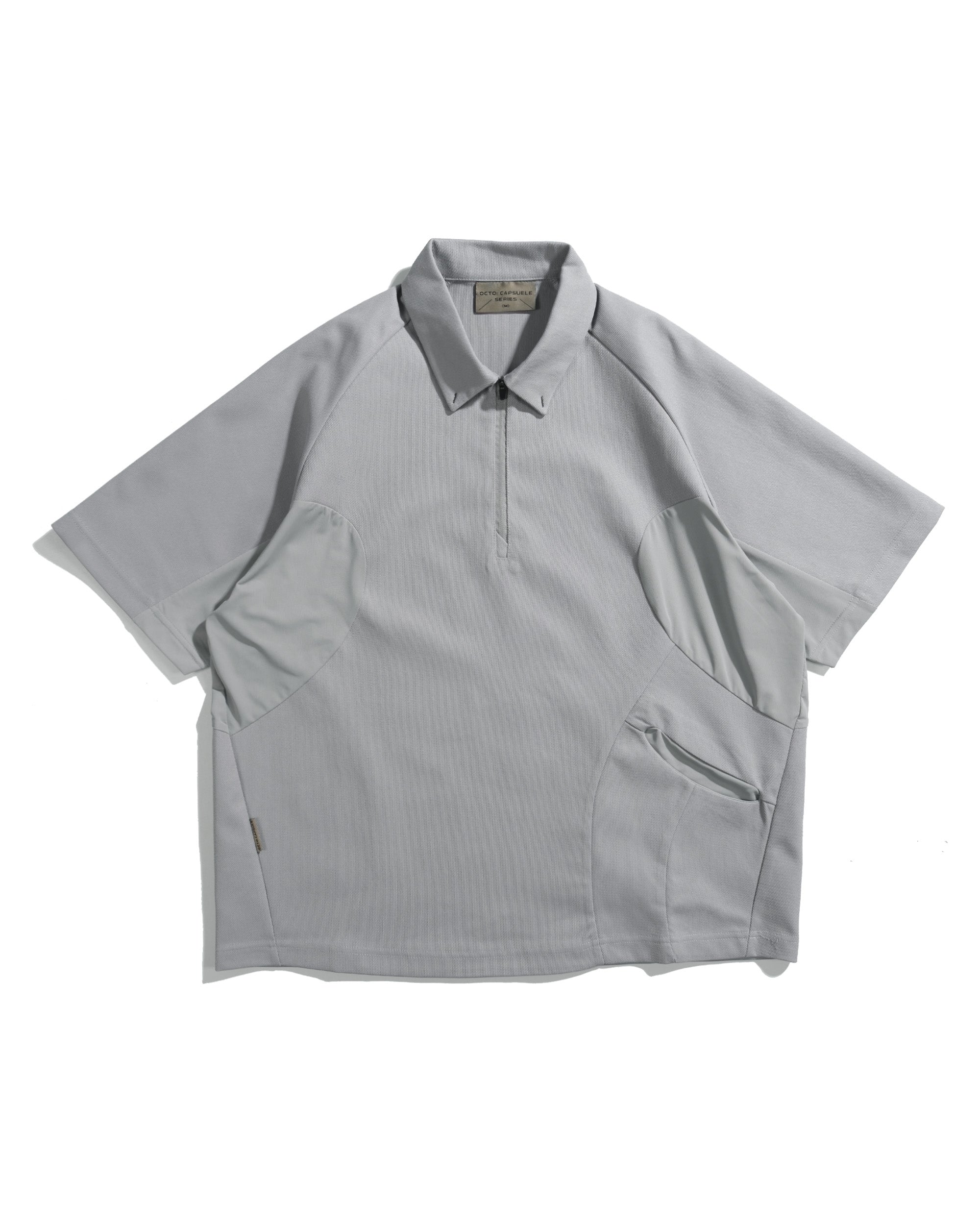 S26-C1-T2 / Discrete Signal Zip Polo (Grey)