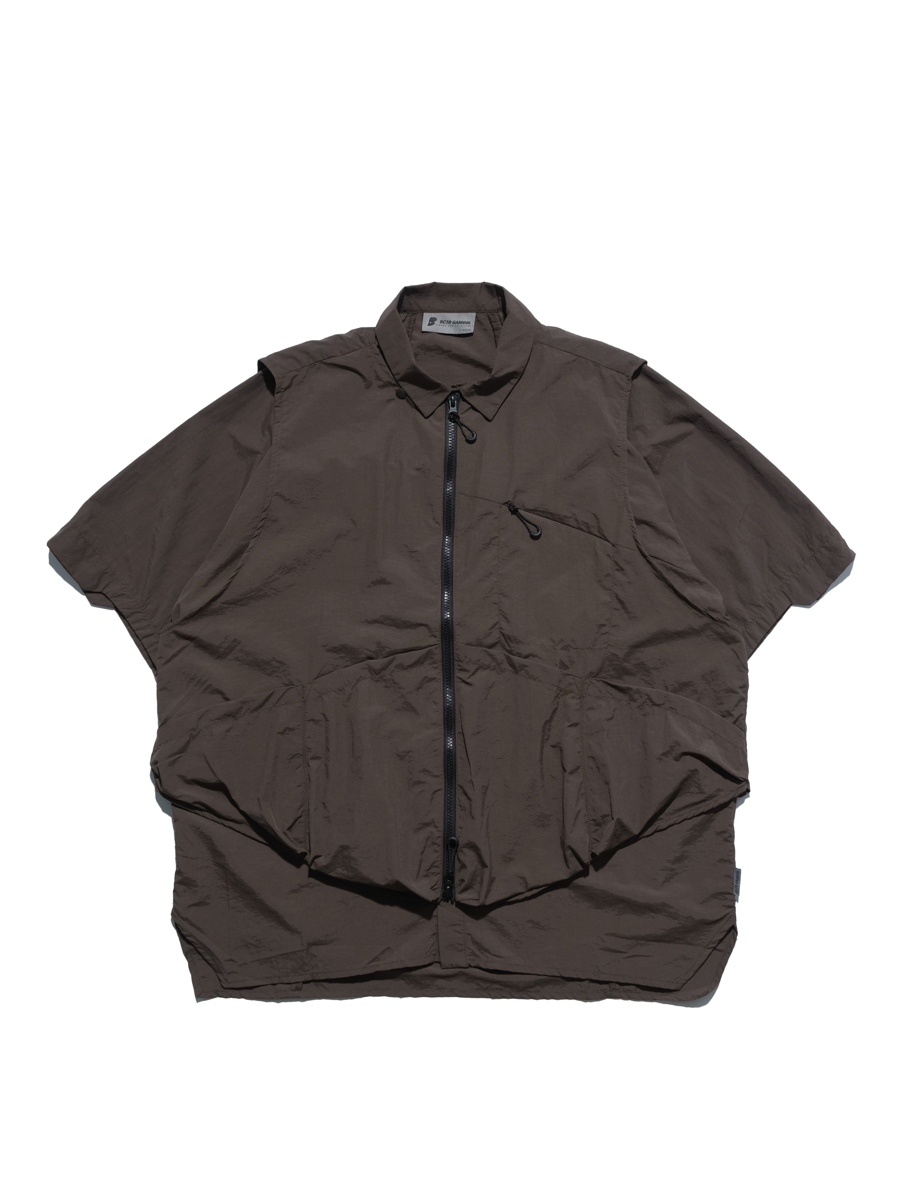 SS23 / 13 — T23-072 All-in-one Vest Shirt (Brown)