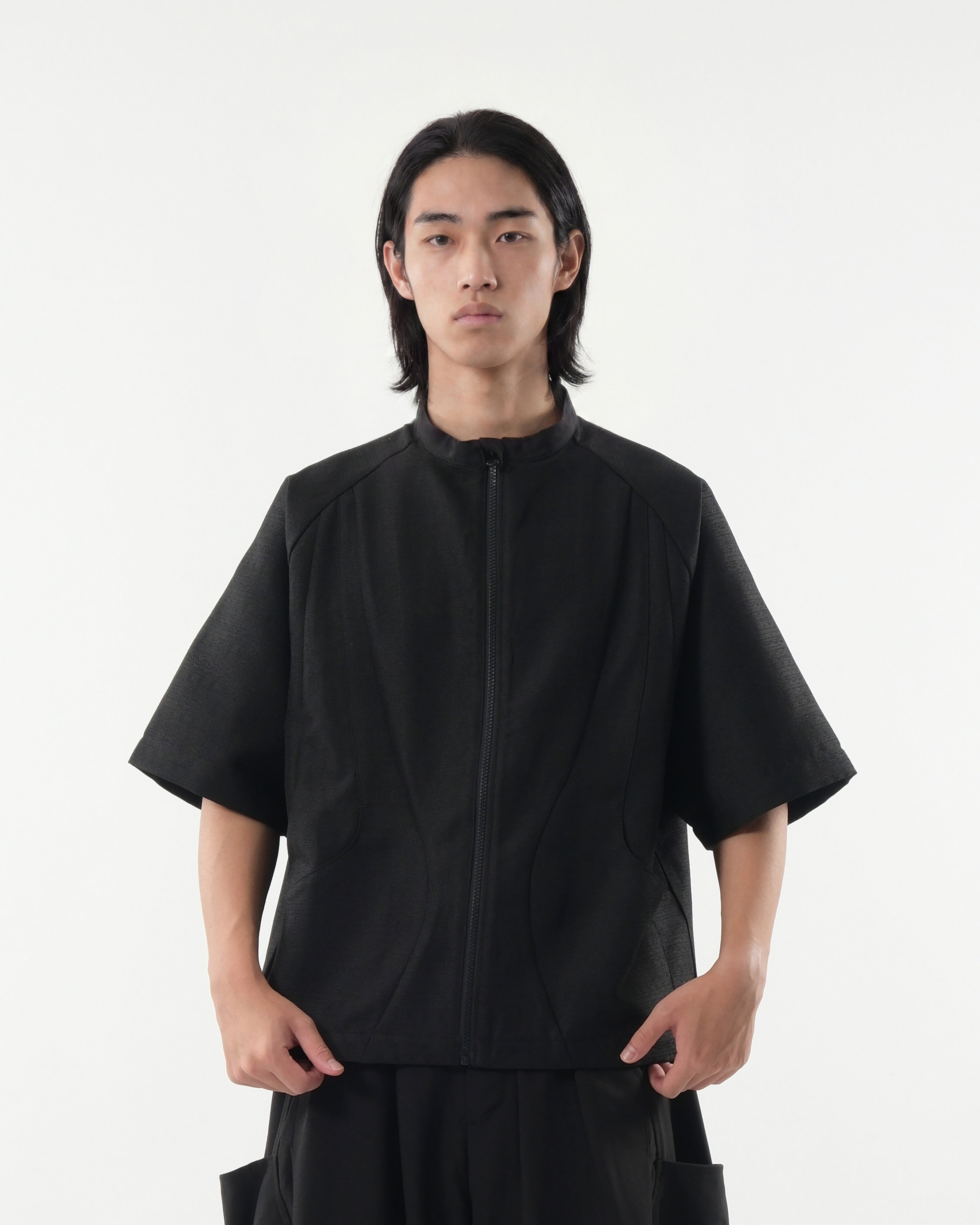 S26-SD1-ST / S-Flow Zip Shirt (Black)