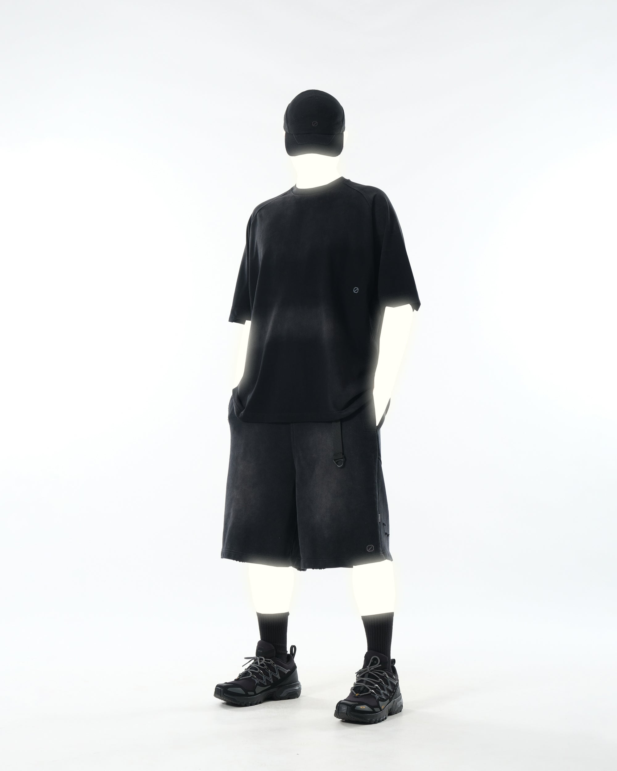 PR/ S25-PRS-01 Washed Shorts (Black)