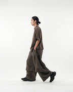 S26-SD1-P / Layered Wide Pants (Brown)
