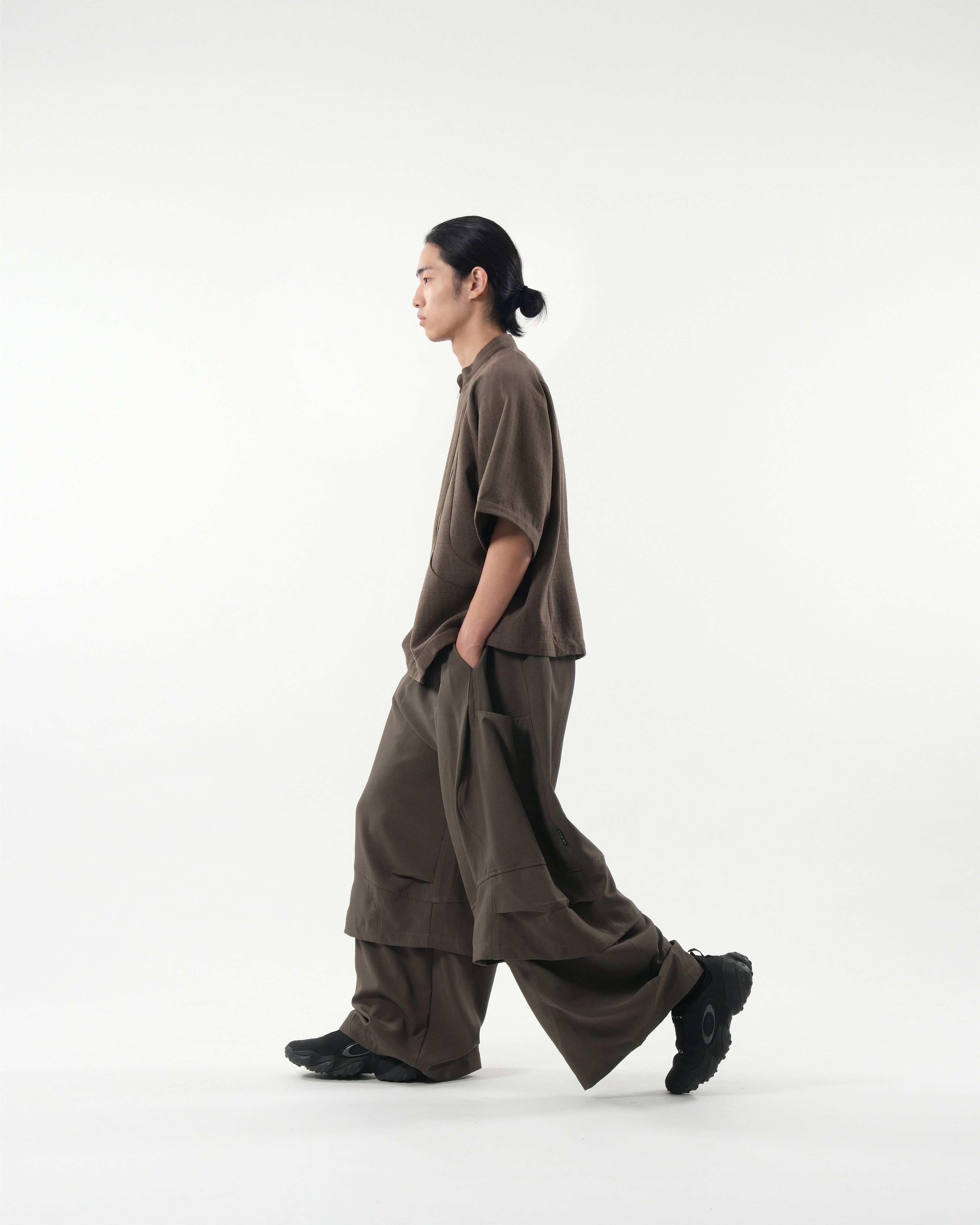 S26-SD1-P / Layered Wide Pants (Brown)