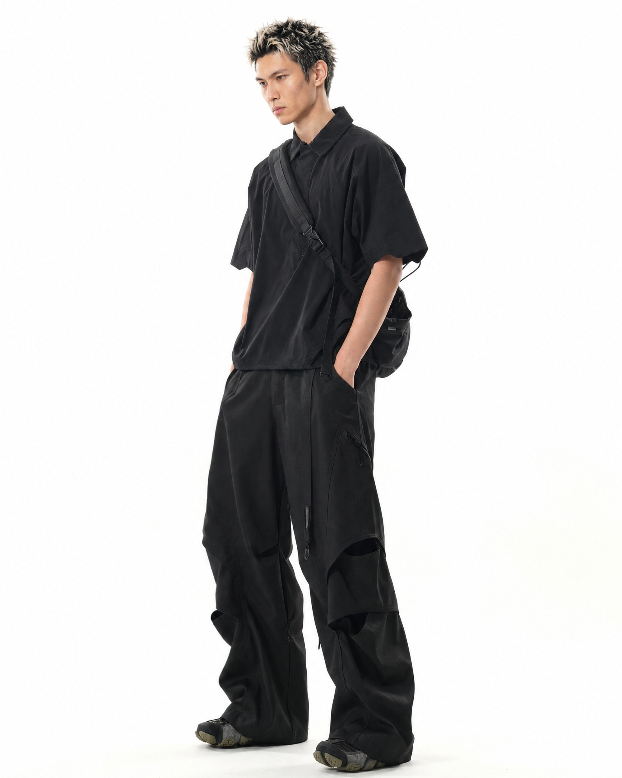 S26-S3-ST / Access Cross-Seam Shirt (Black)