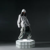 AW22 / 08 — T22-066 Turtleneck hidden hood Hoodie (Ivory White)