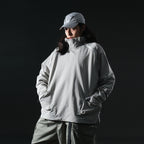 AW22 / 08 — T22-066 Turtleneck hidden hood Hoodie (Ivory White)