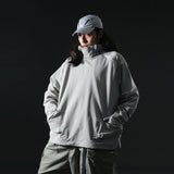 AW22 / 08 — T22-066 Turtleneck hidden hood Hoodie (Ivory White)