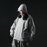 AW22 / 08 — T22-066 Turtleneck hidden hood Hoodie (Ivory White)