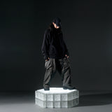 AW22 / 08 — T22-066 Turtleneck hidden hood Hoodie (Black)
