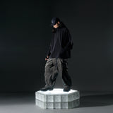 AW22 / 08 — T22-066 Turtleneck hidden hood Hoodie (Black)