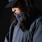 AW22 / 08 — T22-066 Turtleneck hidden hood Hoodie (Navy)